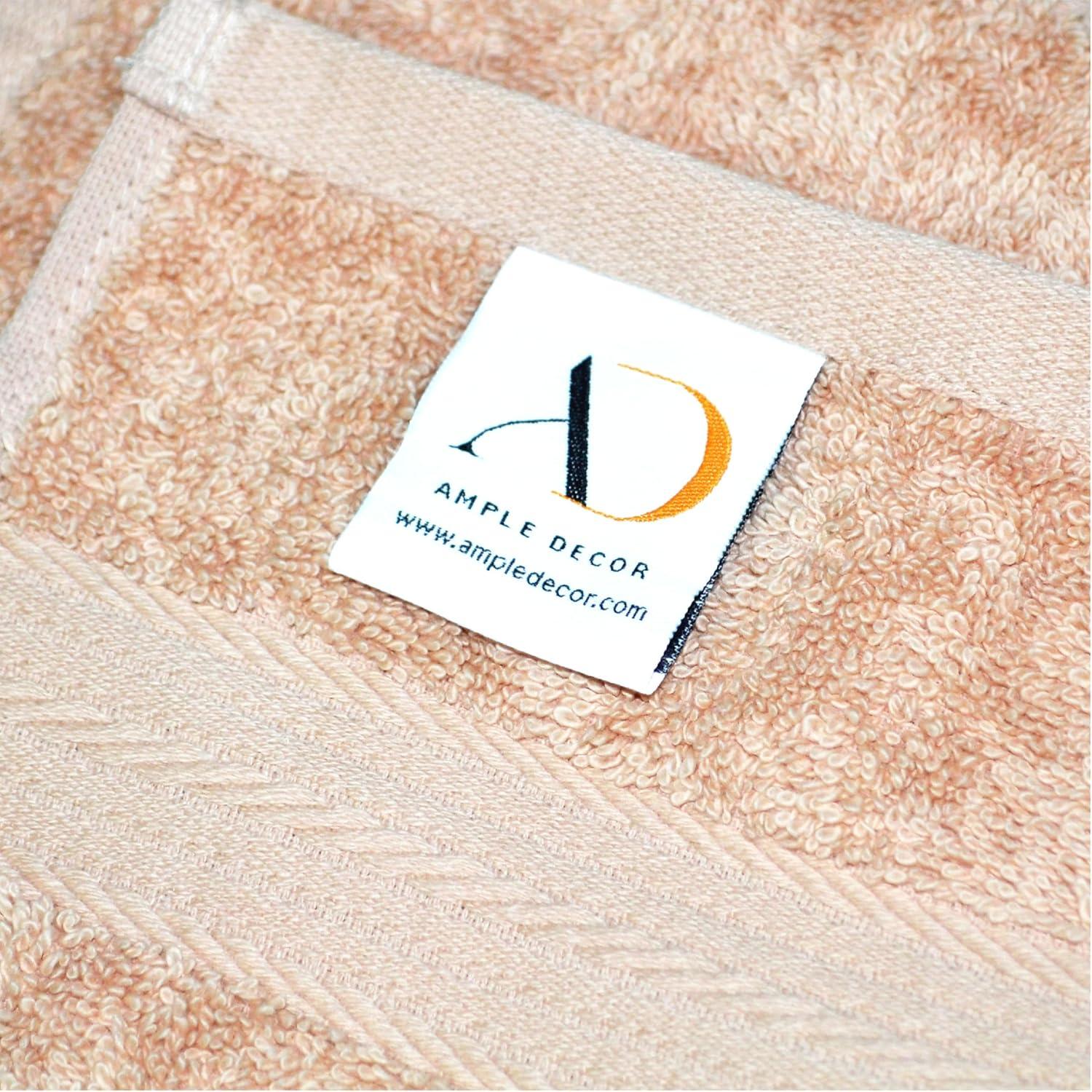 Ample Decor 100% Cotton Washcloth 12 x 12 Inch Highly Absorbent (Set of 10)