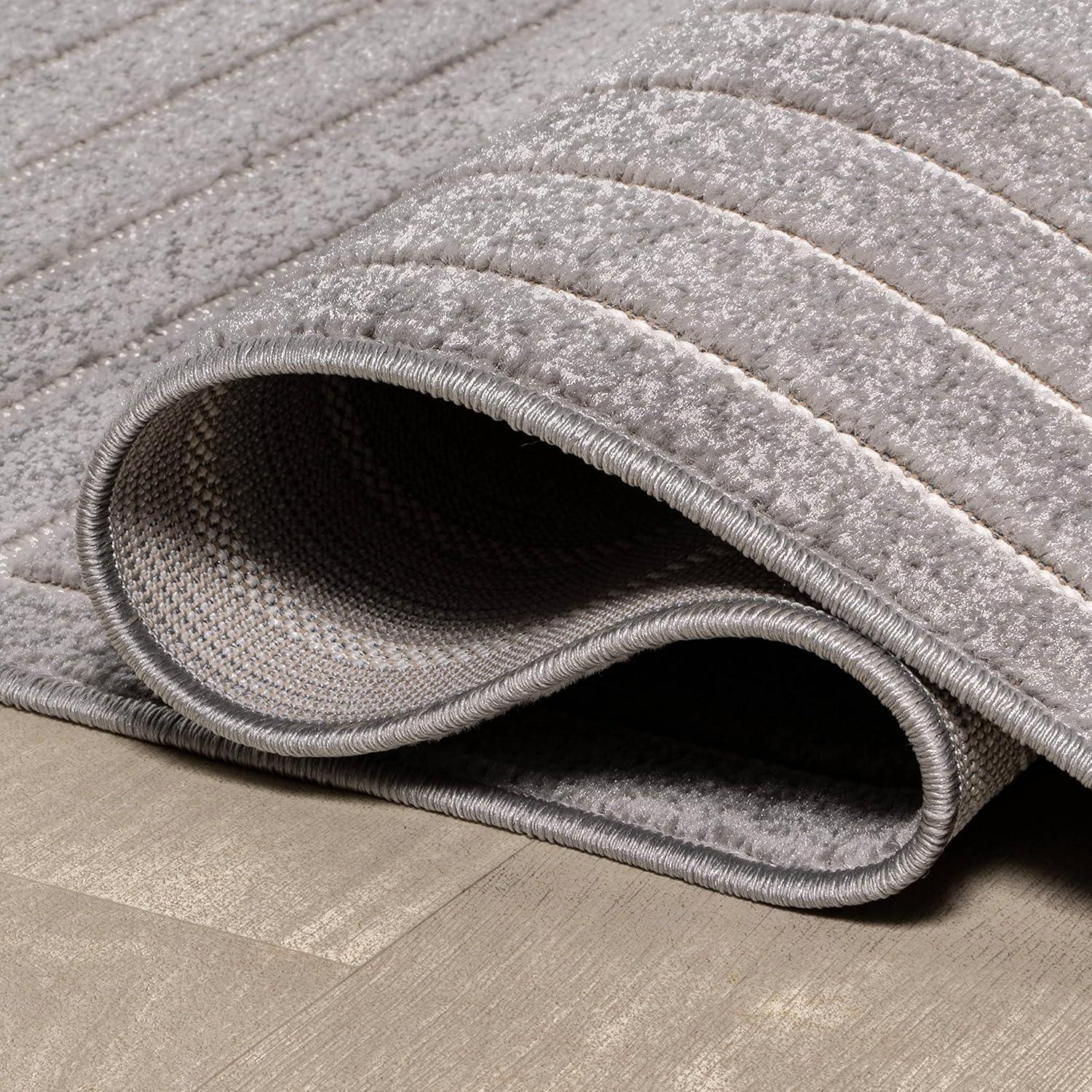 JONATHAN Y Odense High-Low Minimalist Angle Geometric Gray/Ivory 4 ft. x 6 ft. Indoor/Outdoor Area Rug