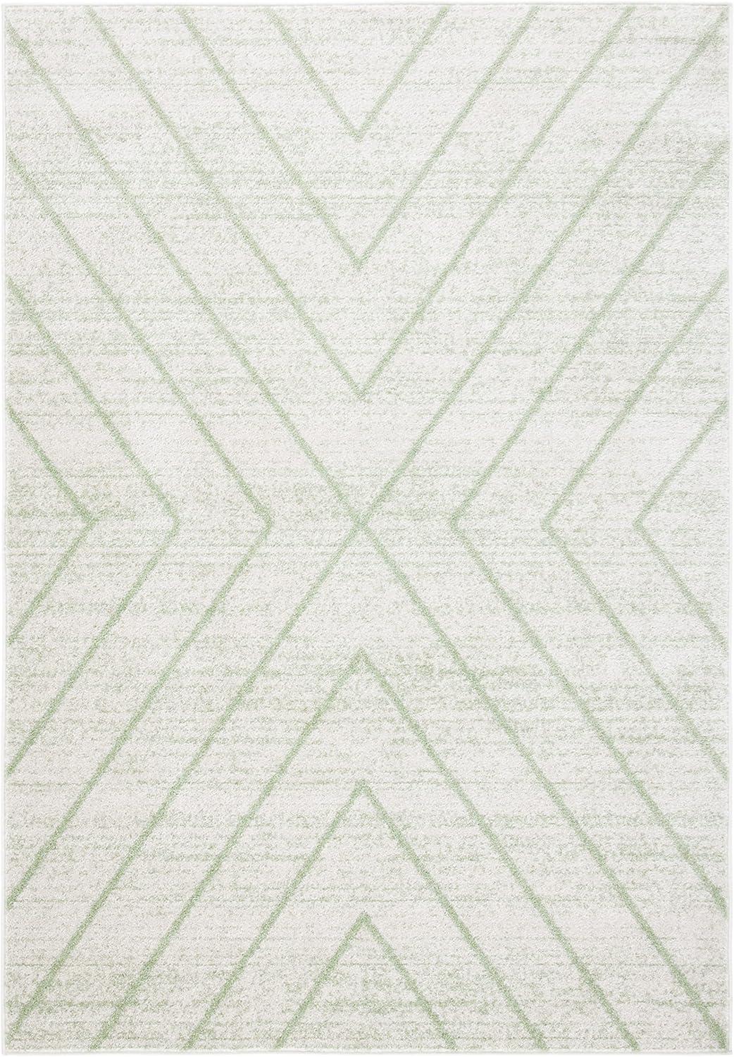 Adirondack ADR251 Machine Made Indoor Area Rug - Ivory/Sage - 4'x6' - Safavieh