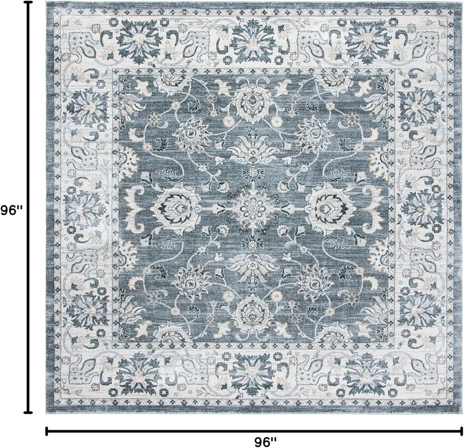 SAFAVIEH Isabella Collection 8' Square Grey/Cream ISA940F Oriental Non-Shedding Living Room Dining Bedroom Area Rug