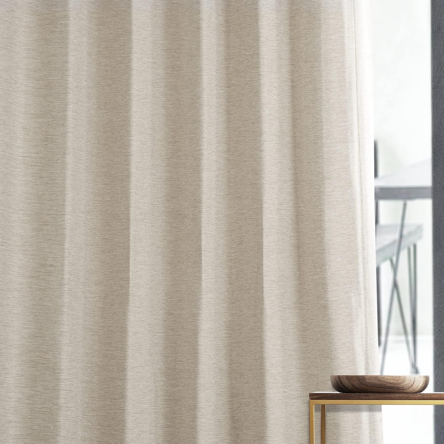 Oat Cream Bellino Blackout Room Darkening Curtain (1 Panel), Oat Cream, 50W X 84L