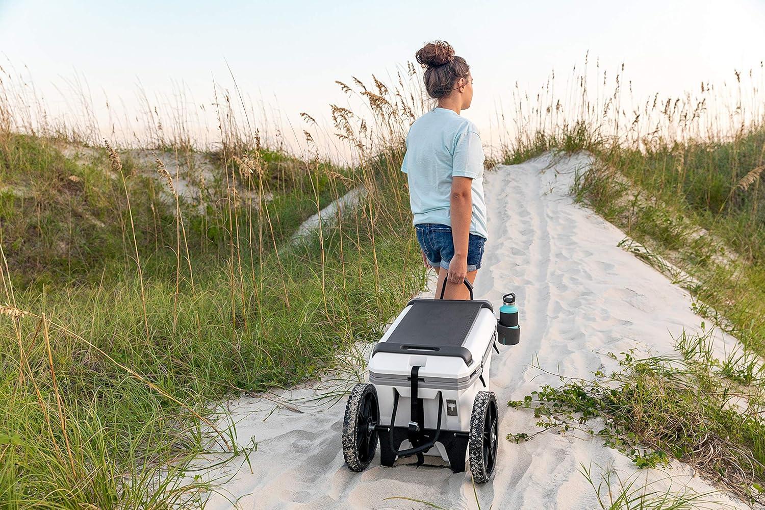 Heavy-Duty Black Steel Cooler Cart Kit with Straps