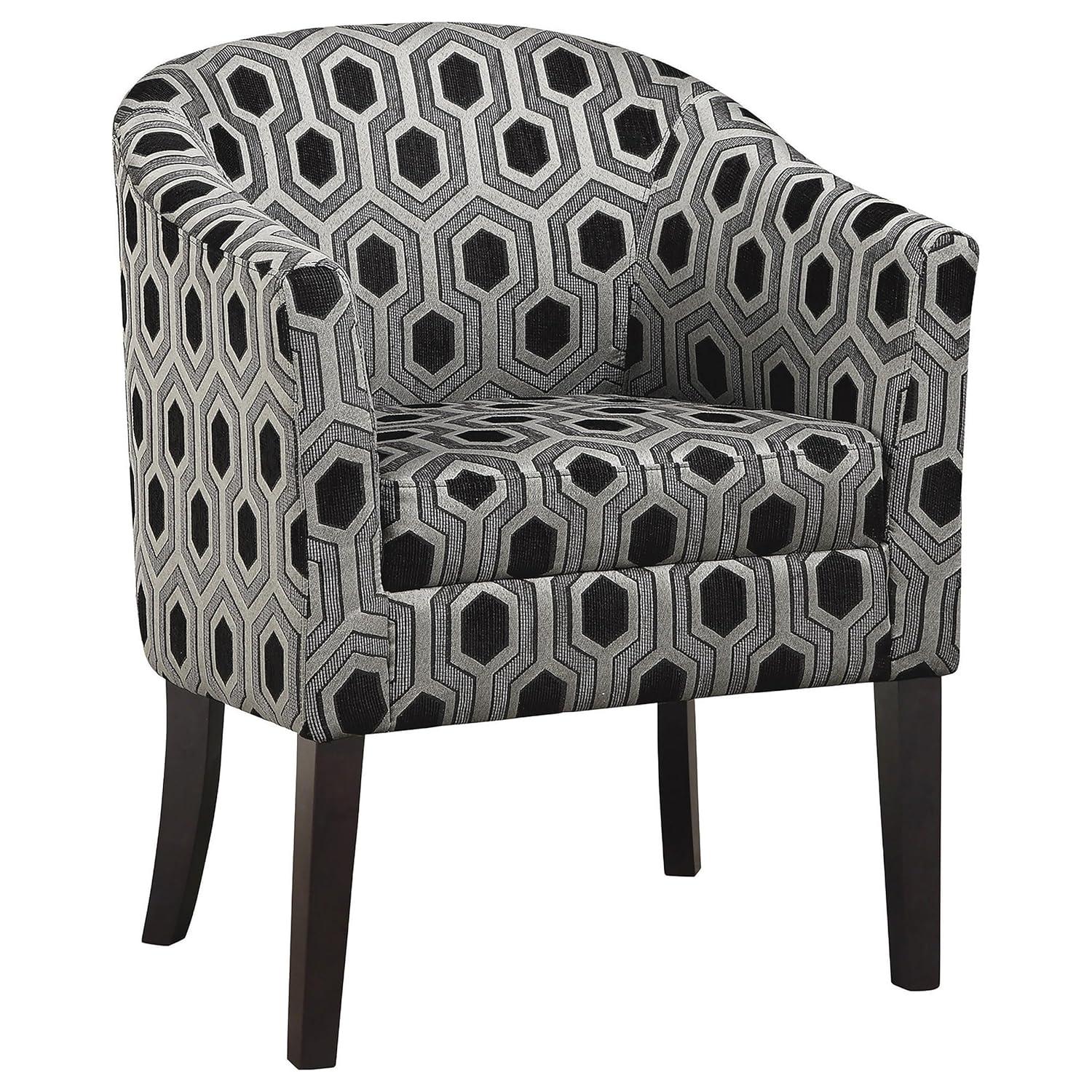 Jansen Hexagon Patterned Accent Chair Grey and Black