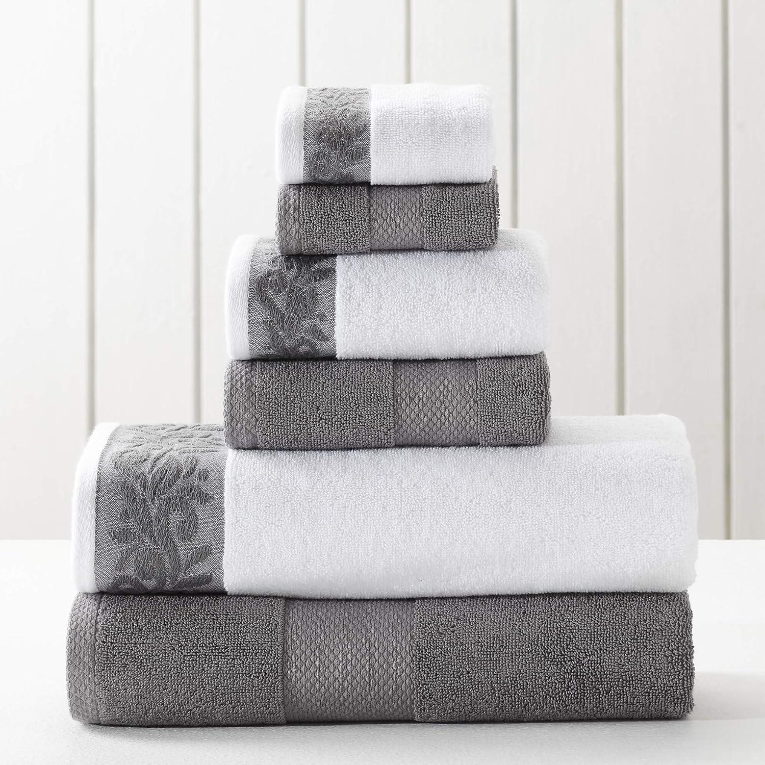 Modern Threads Modern Threads 600 GSM 6-Piece Towel Set with Filgree Jacquard Border