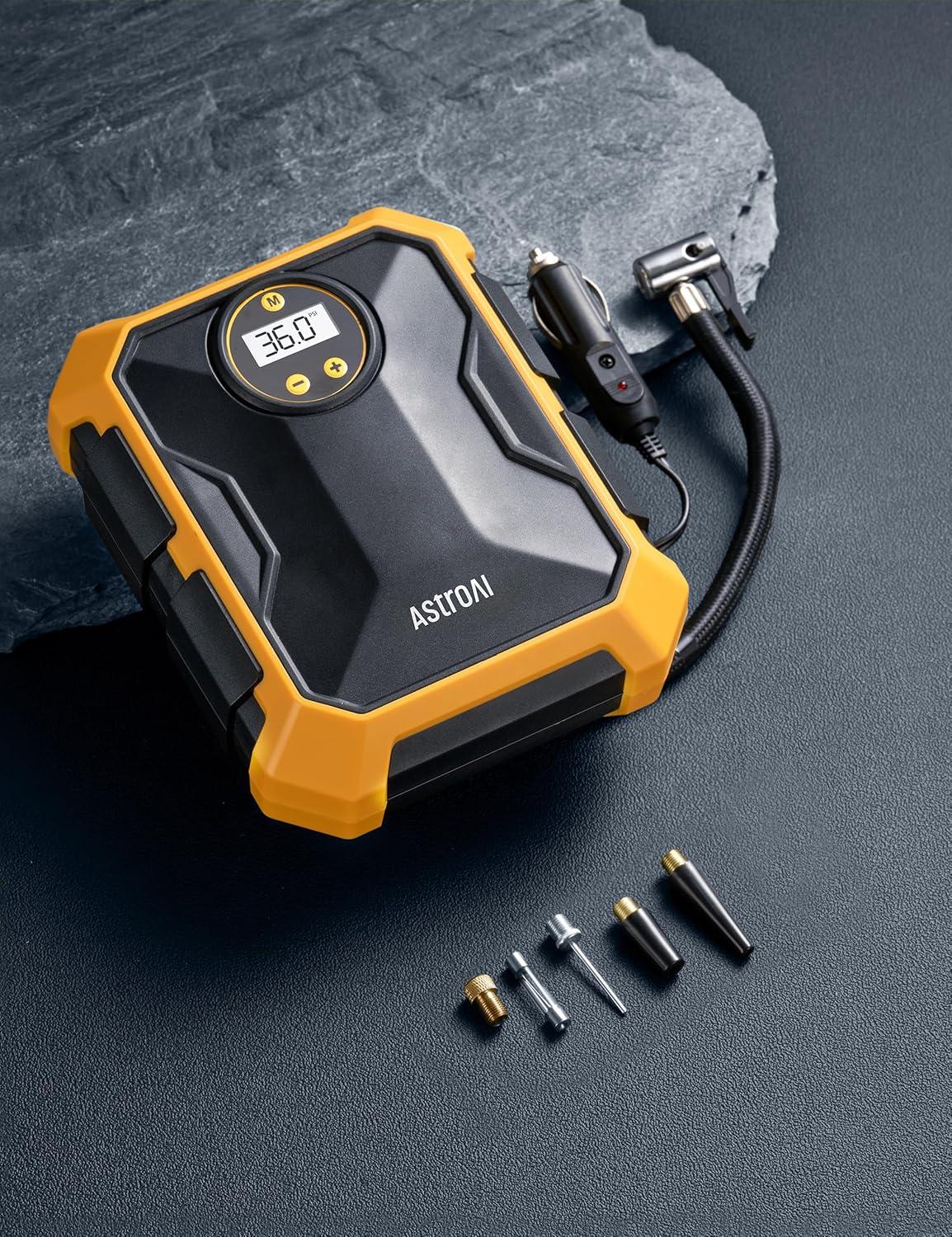 Tire Inflator 100 PSI, Car Tire Air Pump, Portable Air Compressor for Tires, Yellow, for Gift