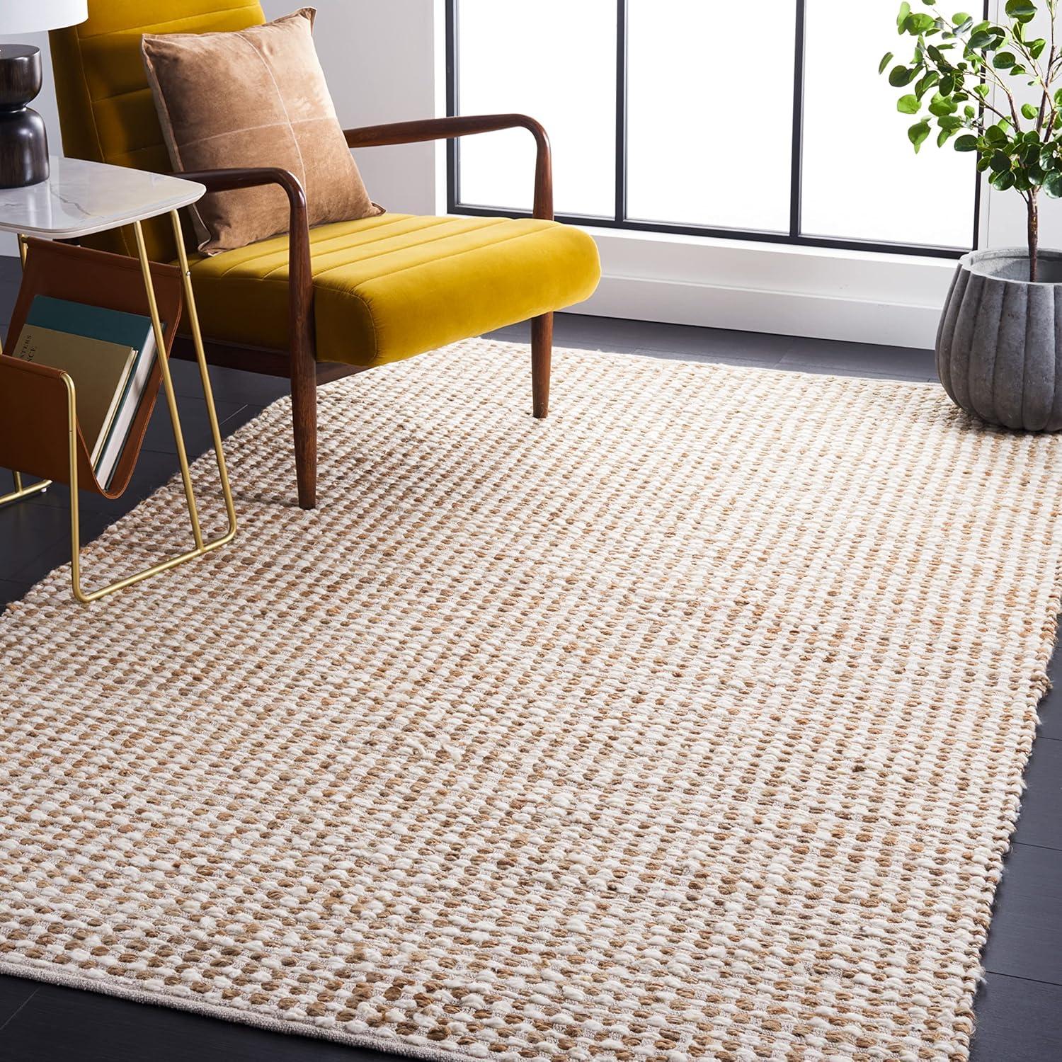Natura NAT349 Flat Weave Indoor Area Rug - Beige/Ivory - 6'x6' - Safavieh