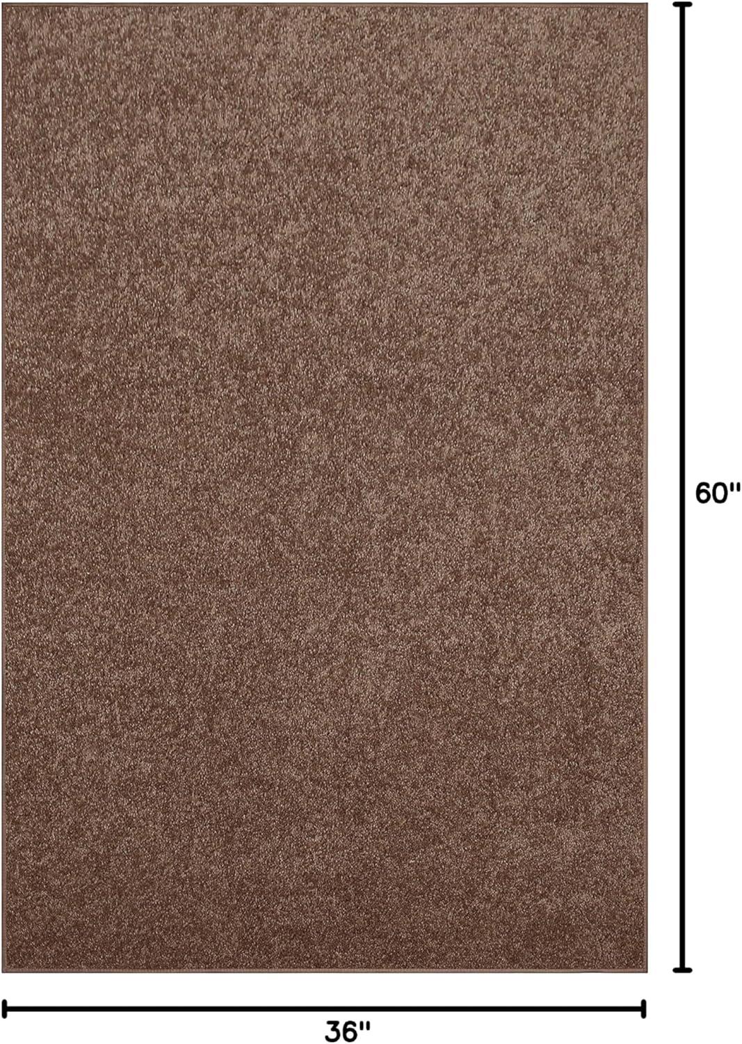 Furnish My Place Brown 3' x 5' Solid Color Rug Made In Usa