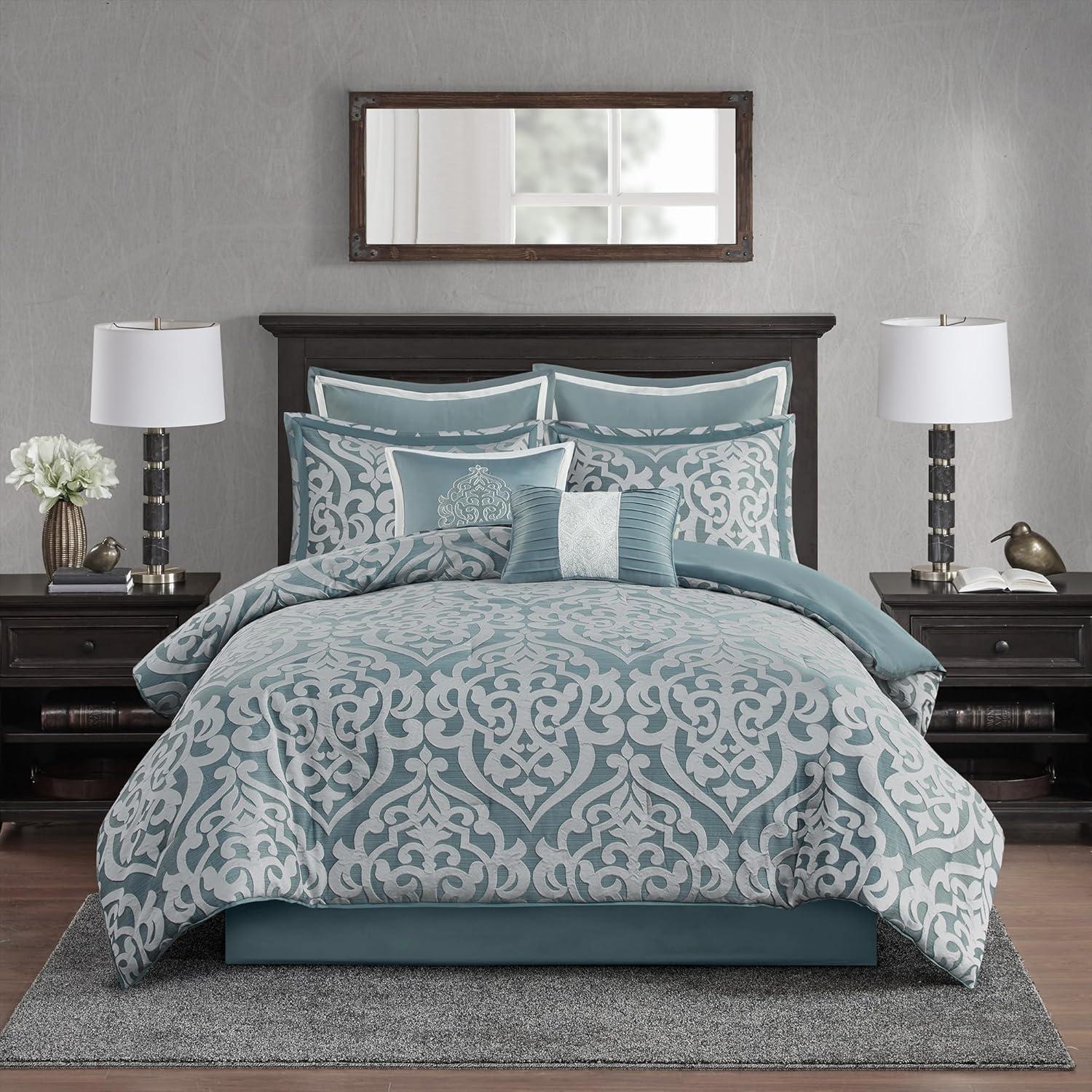 Madison Park Odette Jacquard 8 Piece Comforter Set