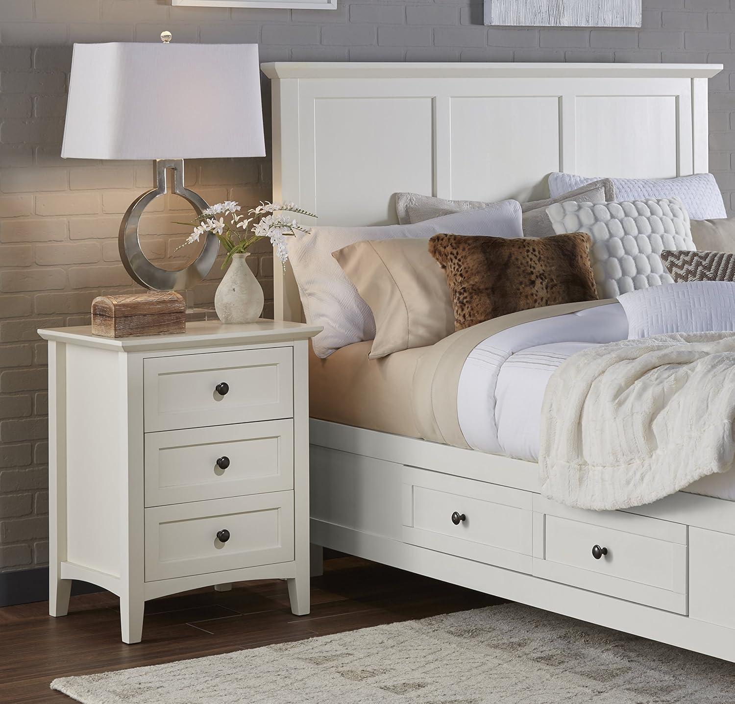 Modus Paragon 3 Drawer Nightstand in White - Engineered Wood