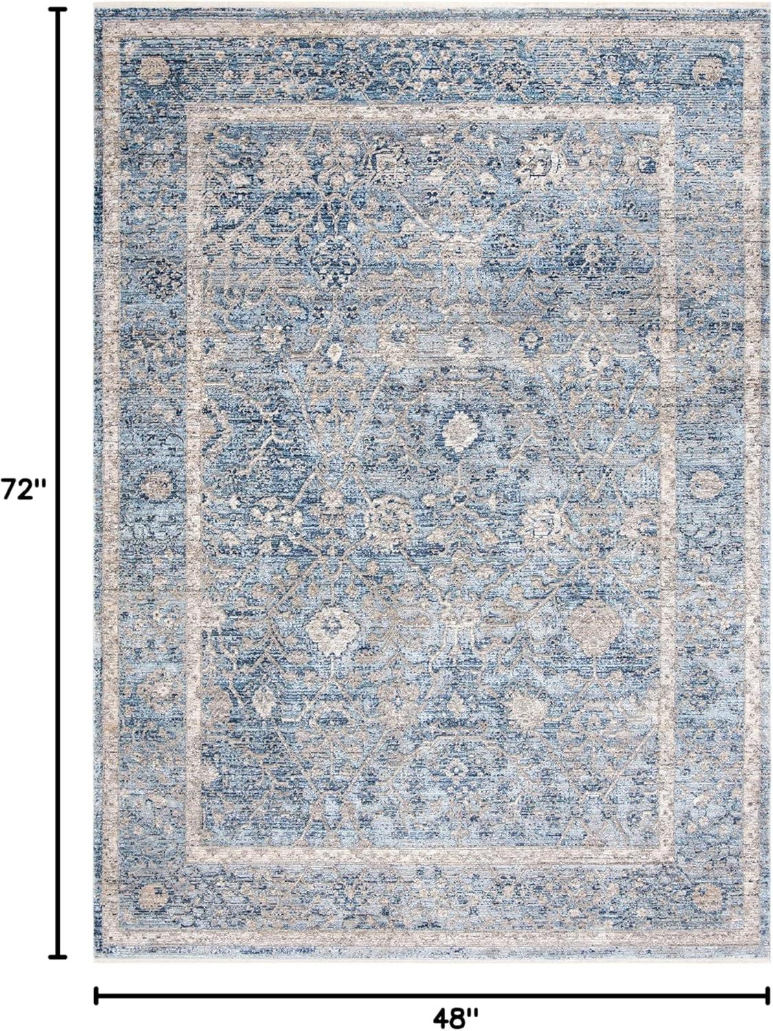 Dream DRM402 Power Loomed Area Rug - Grey/Turquoise - 4'x6' - Safavieh.