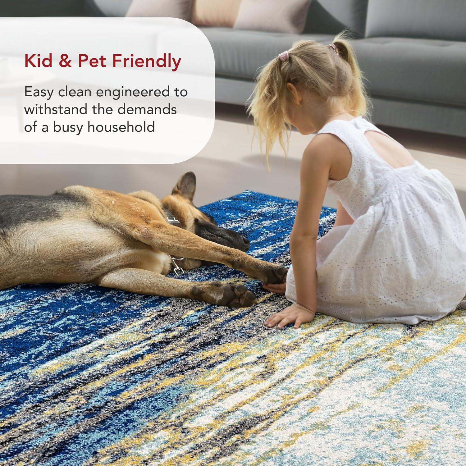 2'8"x8' Runner Katharina Area Rug Blue- nuLOOM: Low Pile, Stain-Resistant, Nautical Style, Indoor Use