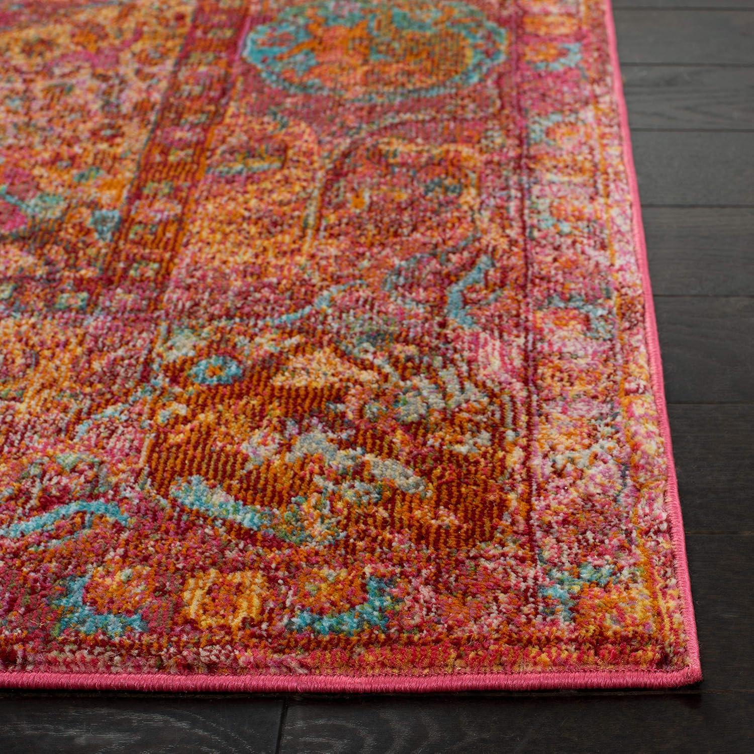 Luxor LUX318 Power Loomed Area Rug - Fuchsia/Gold - 4'x6' - Safavieh