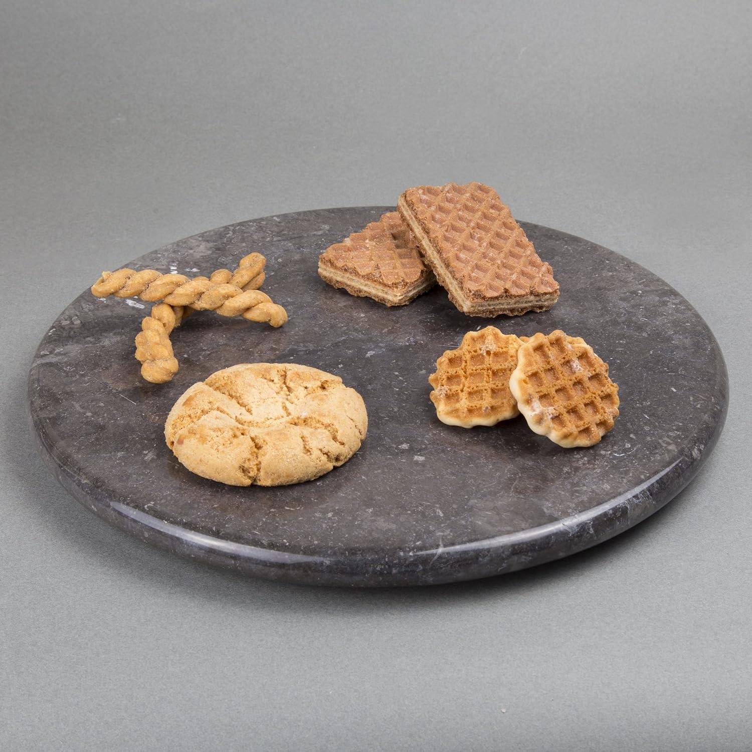 Creative Home Charcoal Marble 12" Diam. Round Cheese Board