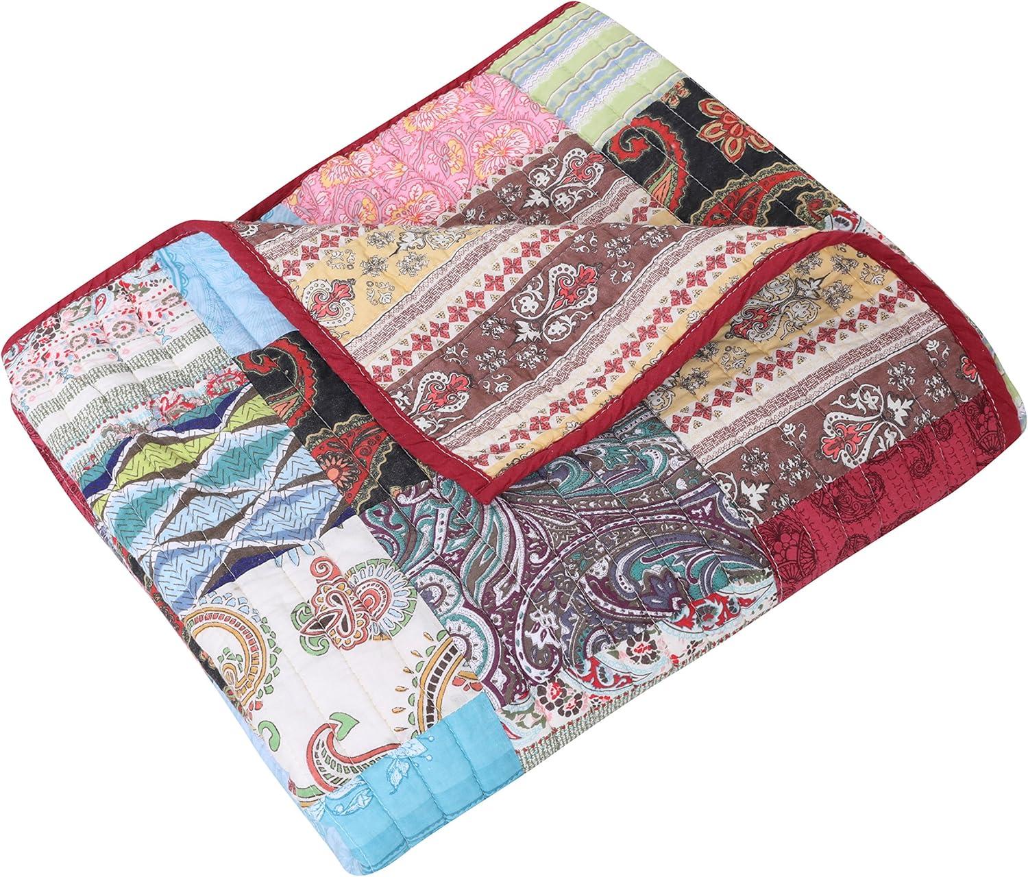 Bohemian Dream 100% Cotton Patchwork Throw
