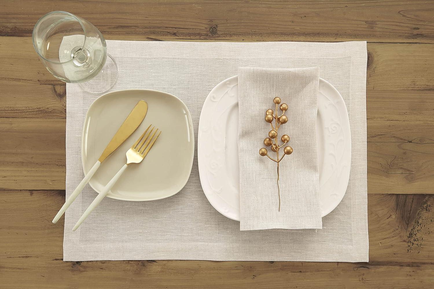 Solino Home 100% Pure Linen Placemats - Athena (Set of 6)