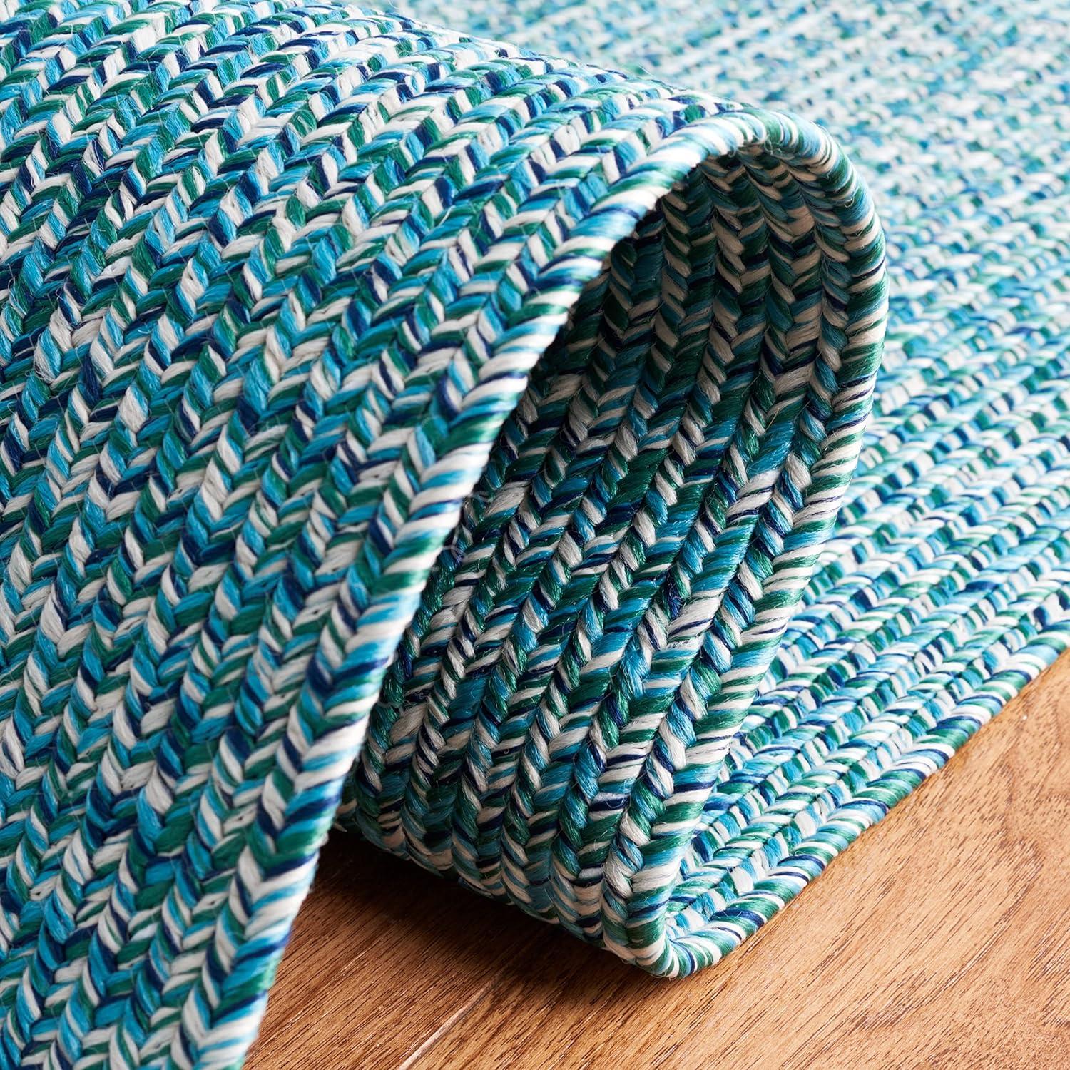 Ivory Handmade Braided Reversible Synthetic Rug