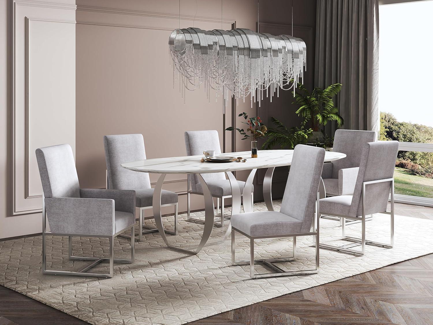 Element Velvet Dining Chair Gray - Manhattan Comfort
