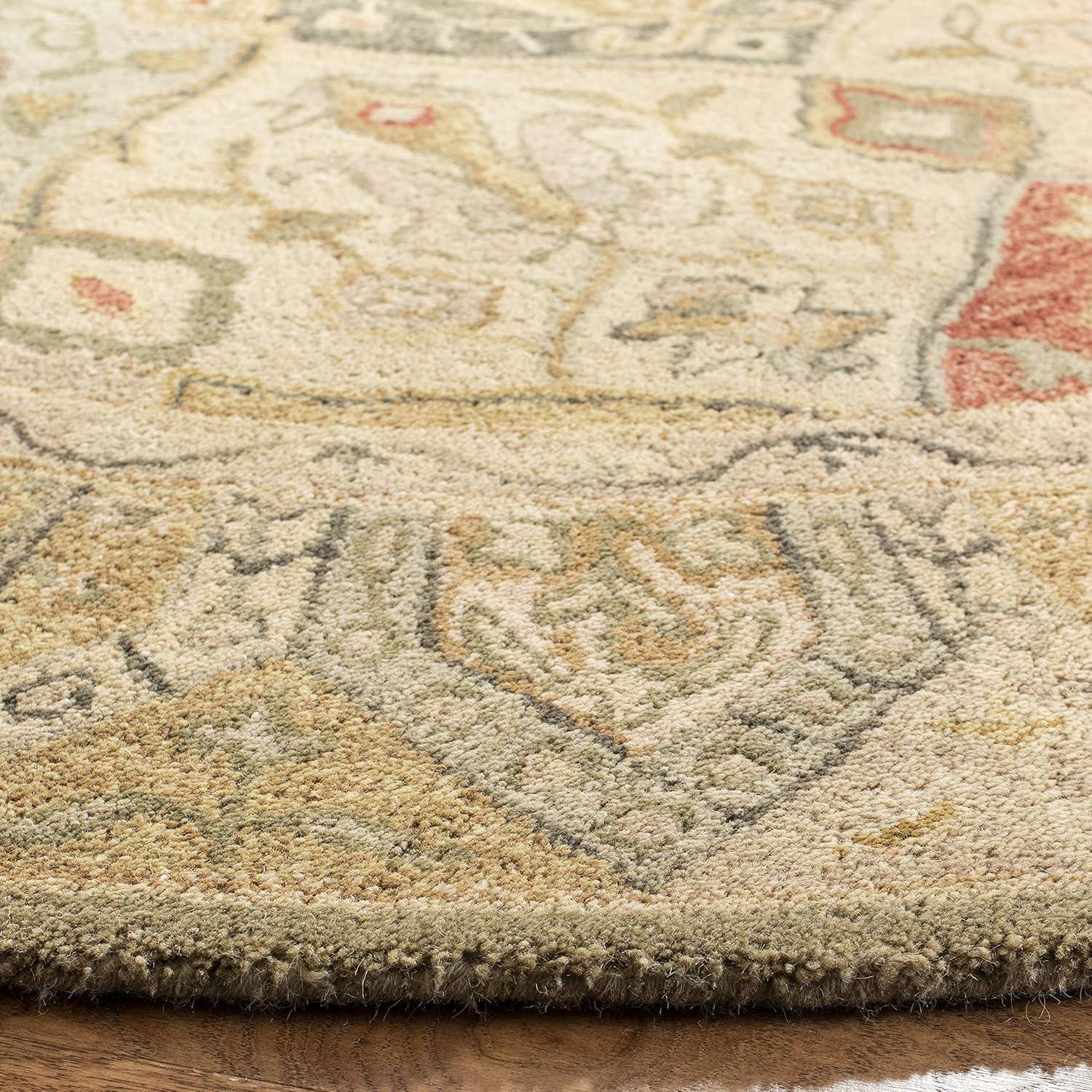 Anatolia AN530 Hand Tufted Area Rug  - Beige/Multi - 4' round - Safavieh.