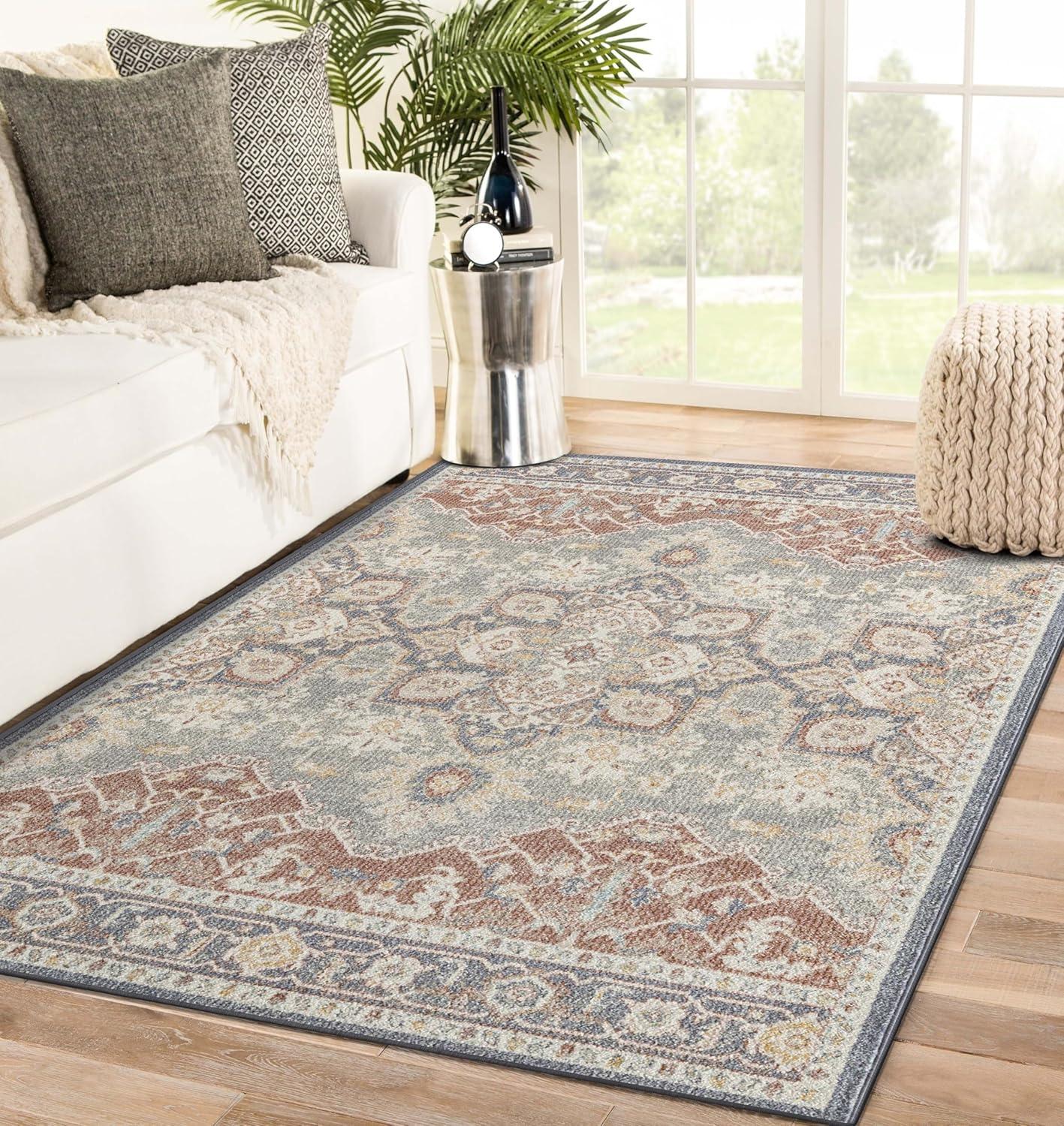 Luxe Weavers Floral Oriental Ivory 8x10 Area Rug