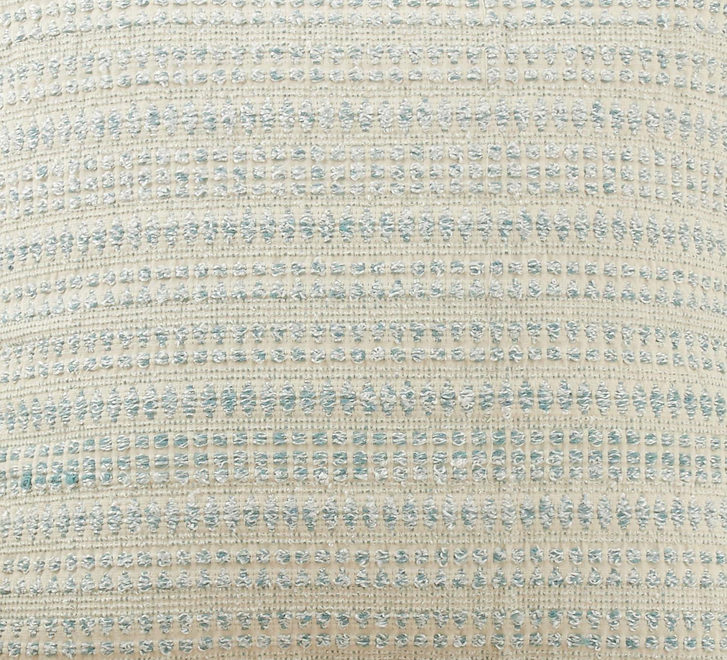 Aqua Woven Line Cotton-Polyester Table Runner