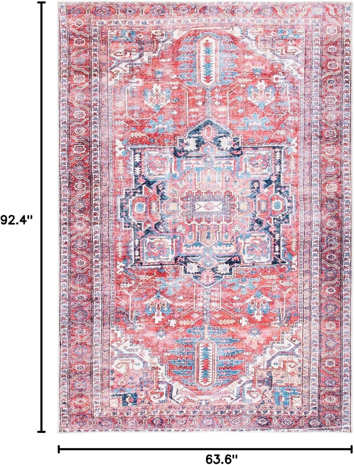 SAFAVIEH Serapi Collection SEP389Q Red / Navy Rug