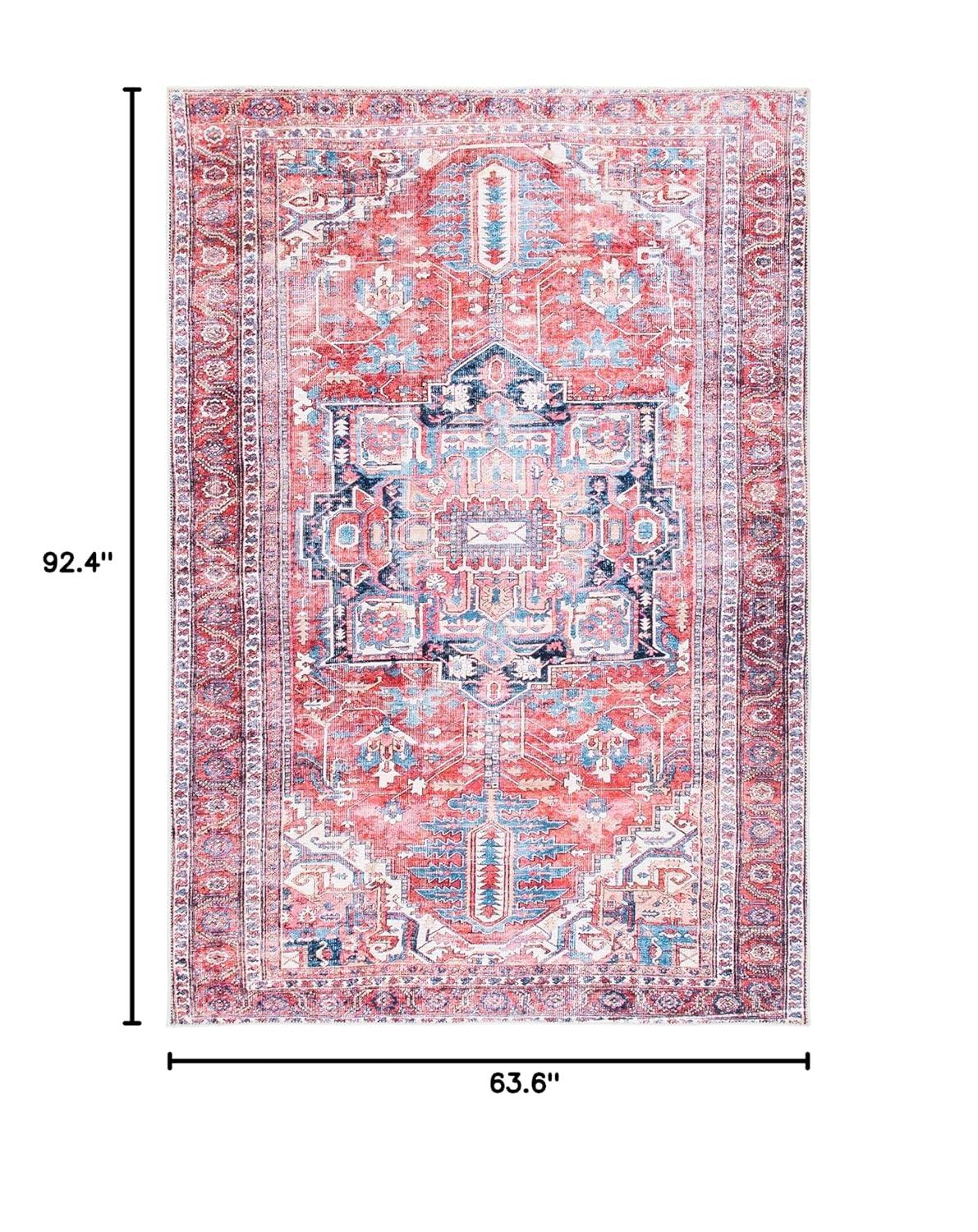 SAFAVIEH Serapi Collection SEP389Q Red / Navy Rug