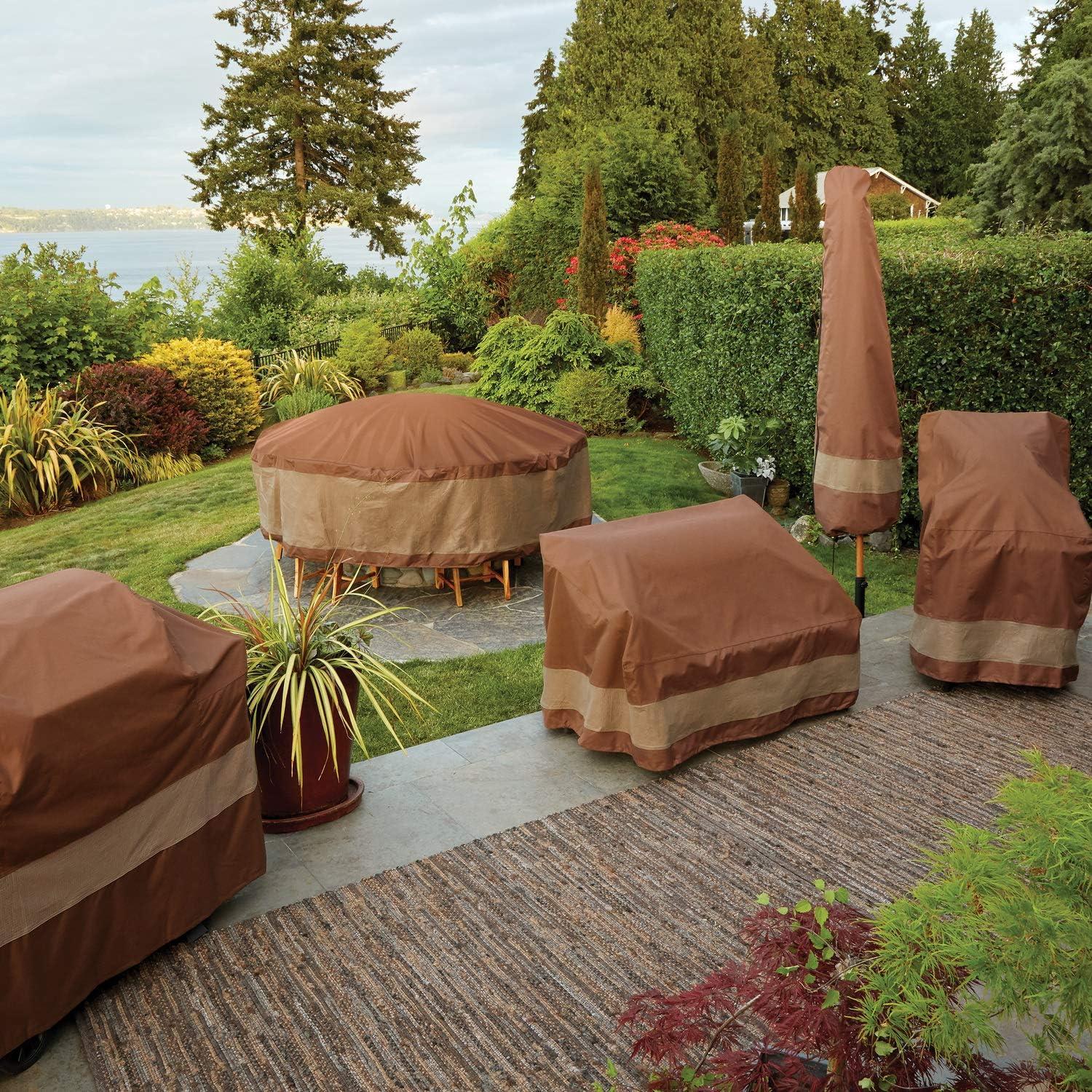 Ultimate Waterproof Brown and Beige Patio Chair Cover