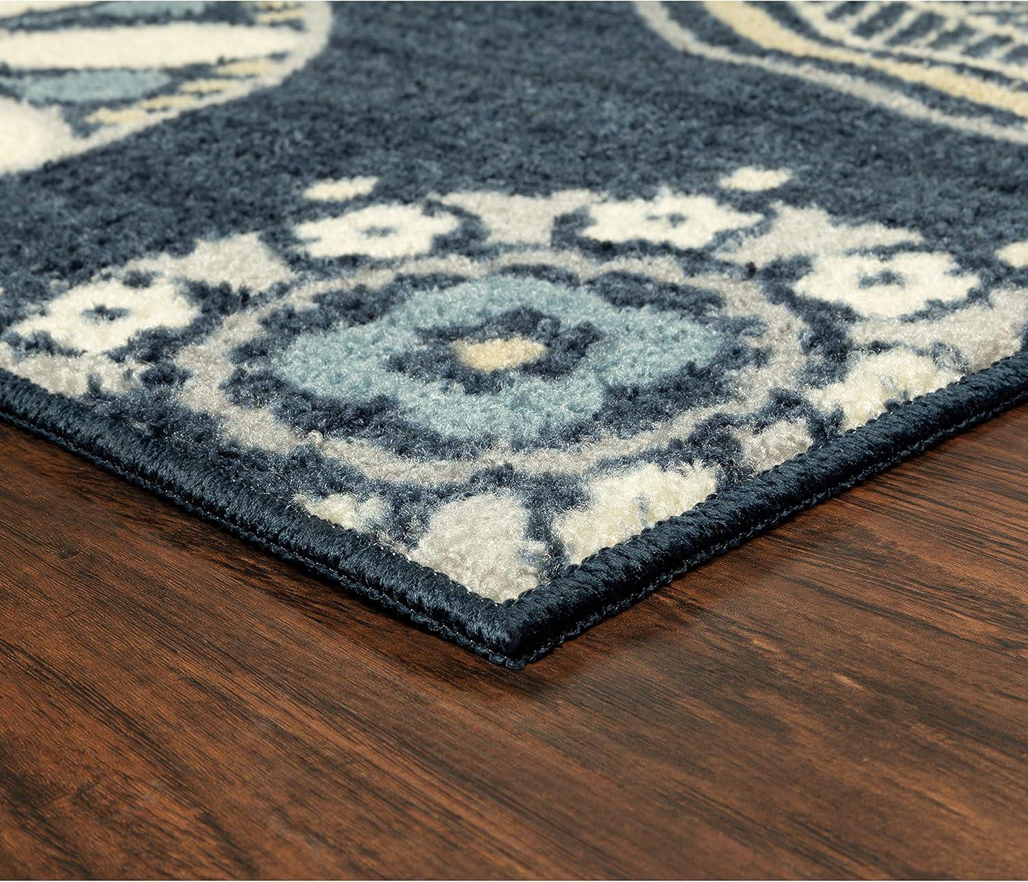 Maples Rugs Reggie Multi Floral Washable Entryway Accent Rug for Indoor, 1'8" x 2'10", Blue