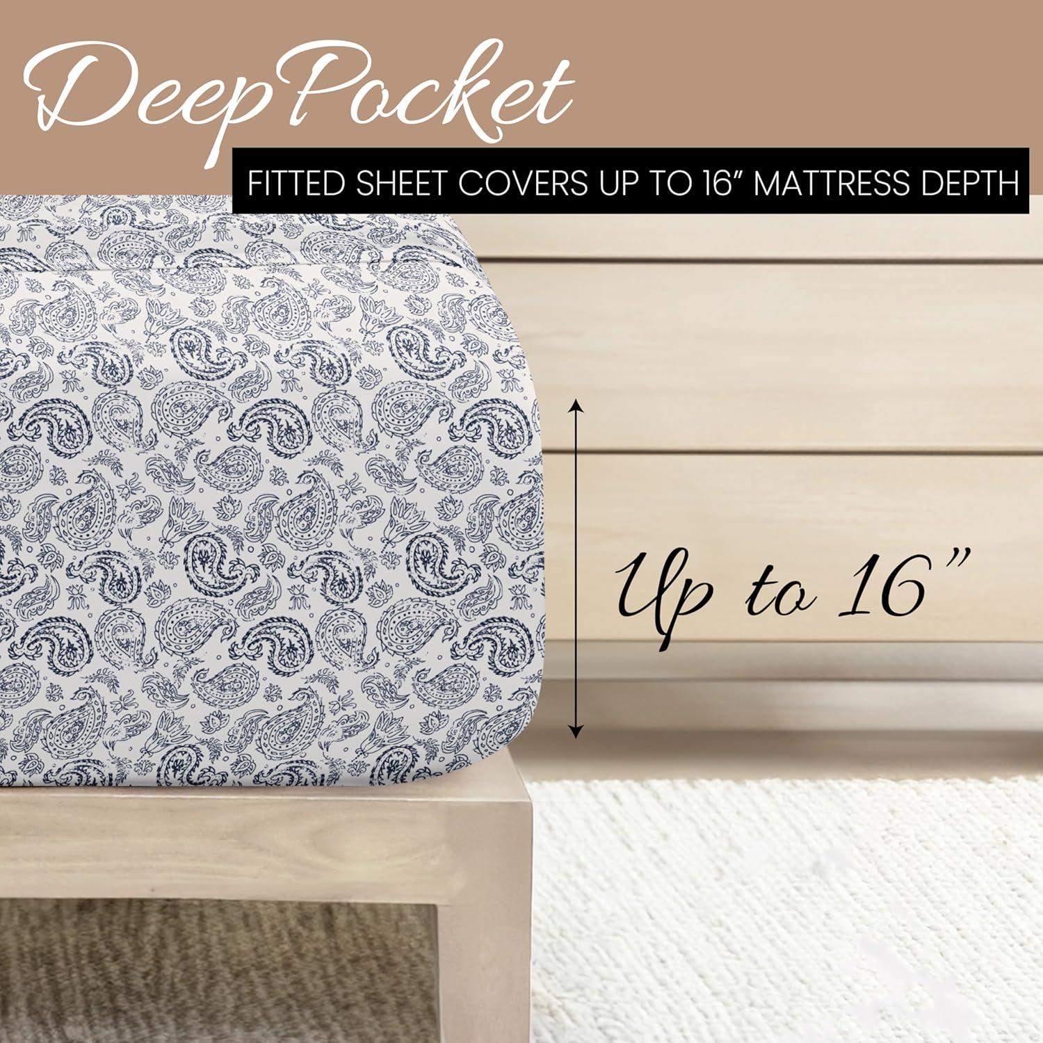 Becky Cameron Ultra Soft Paisley Pattern Microfiber Sheet Set