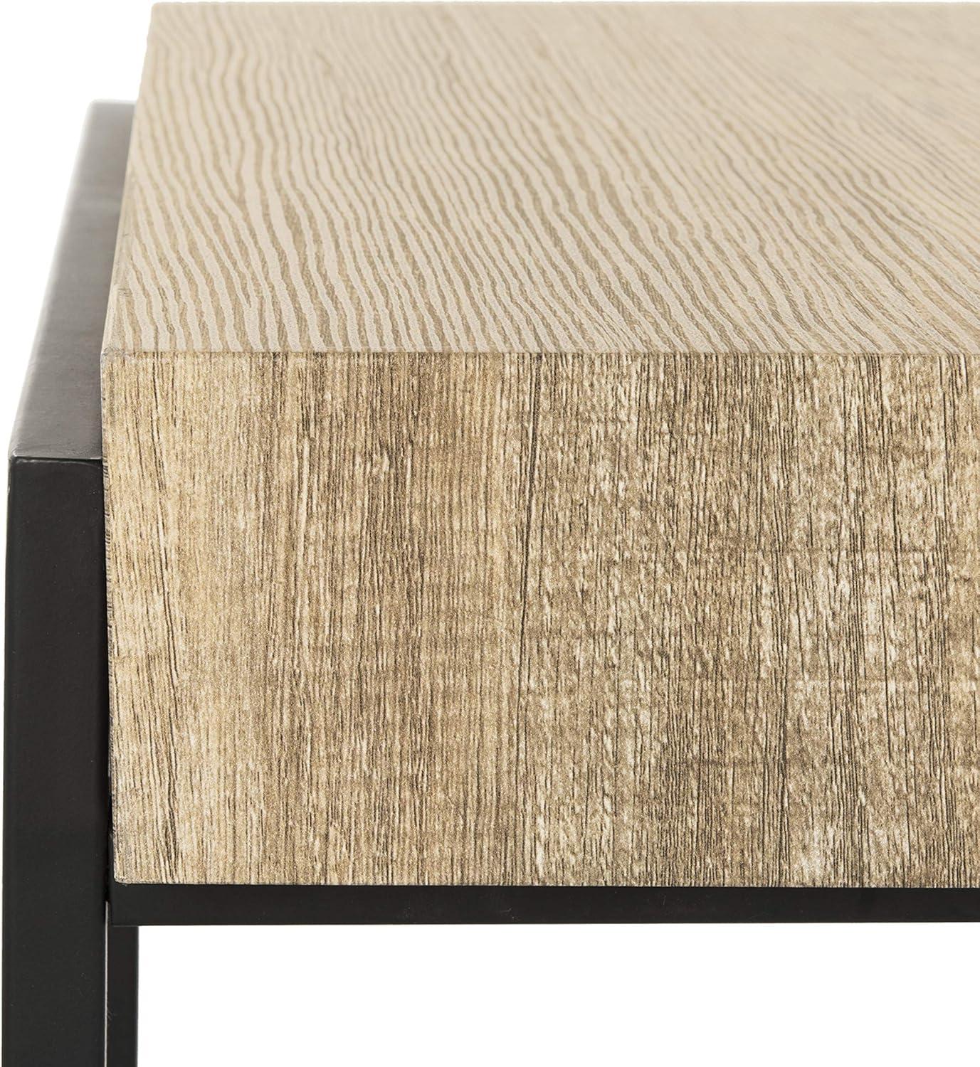 Alexander Coffee Table - Multi Brown/Black Metal Legs - Safavieh