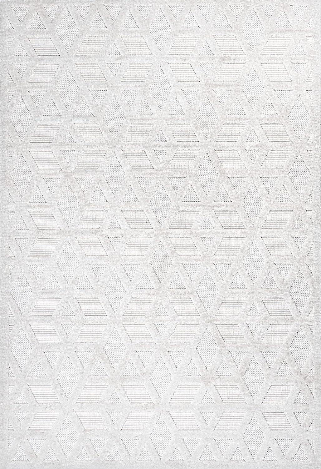 Moorish Elegance Ivory Geometric 3x5 Synthetic Area Rug