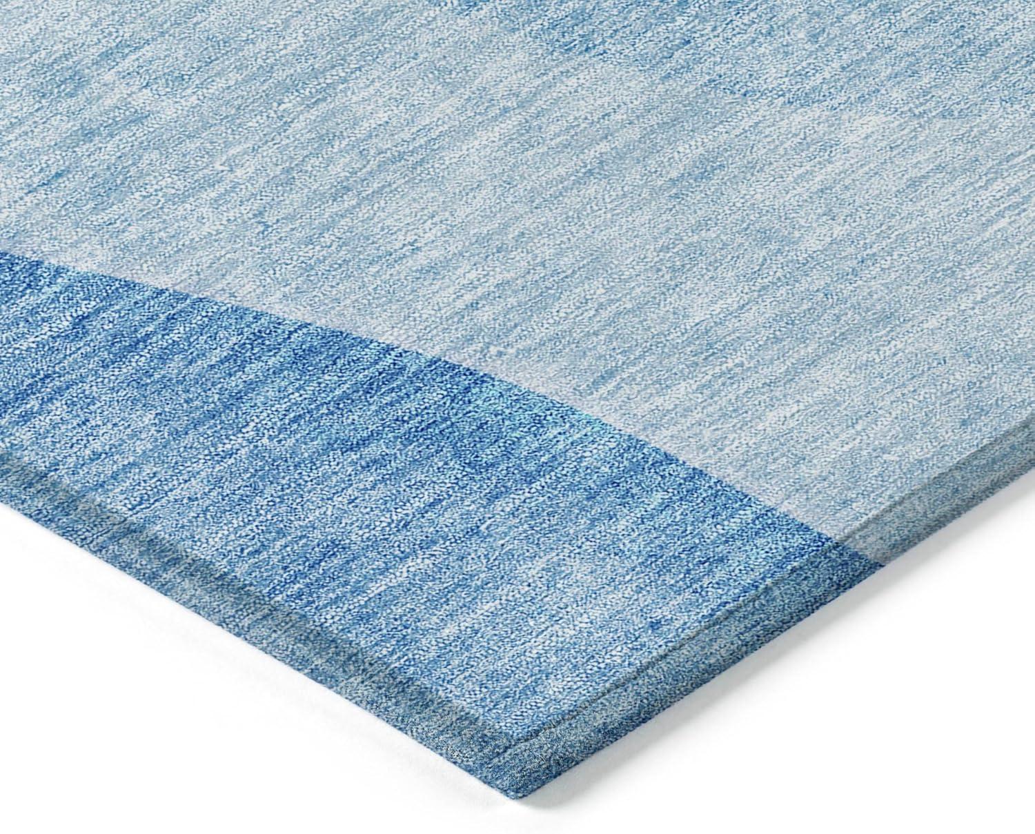 Blue Rectangular Synthetic Washable Indoor/Outdoor Area Rug 9' x 12'