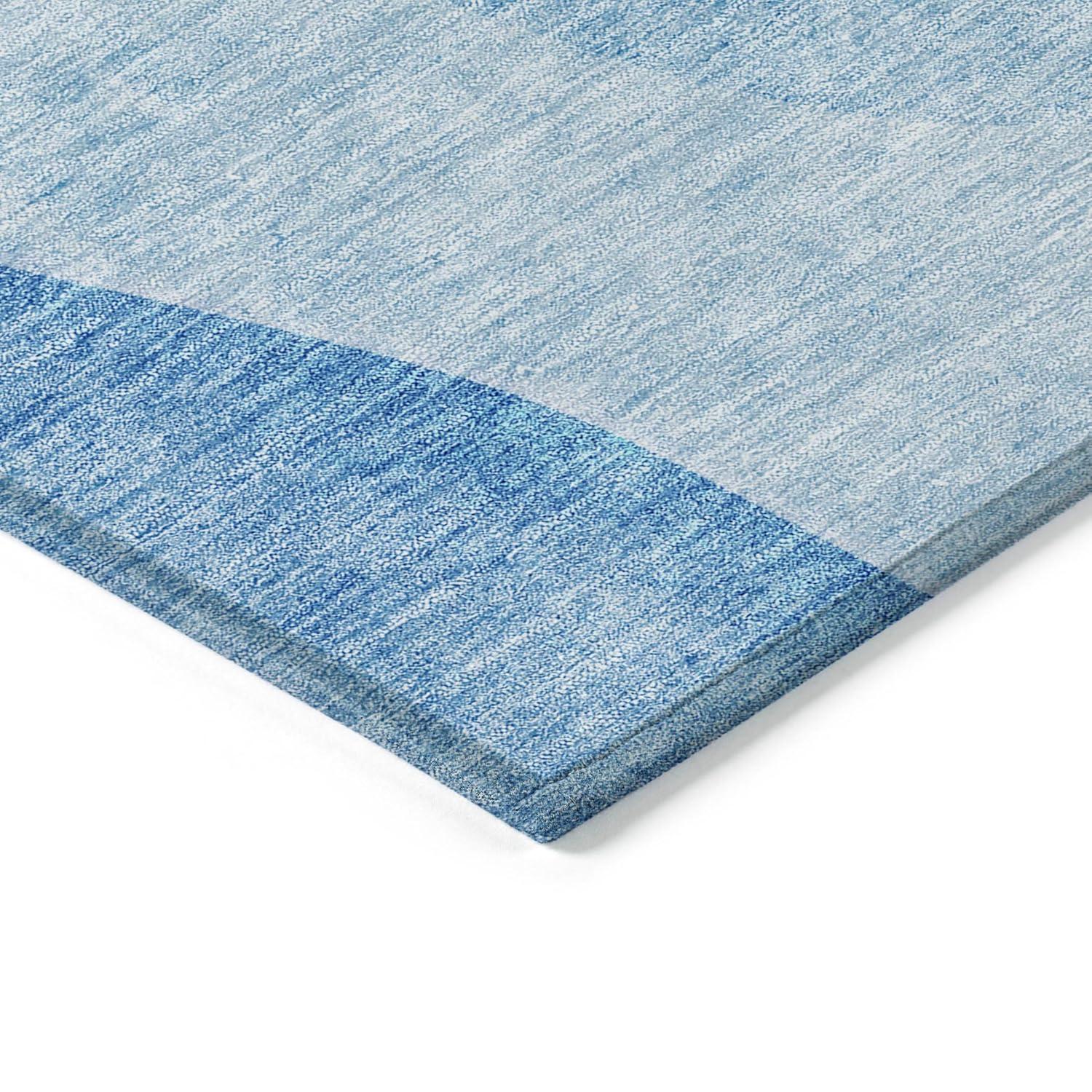 Blue Rectangular Synthetic Washable Indoor/Outdoor Area Rug 9' x 12'