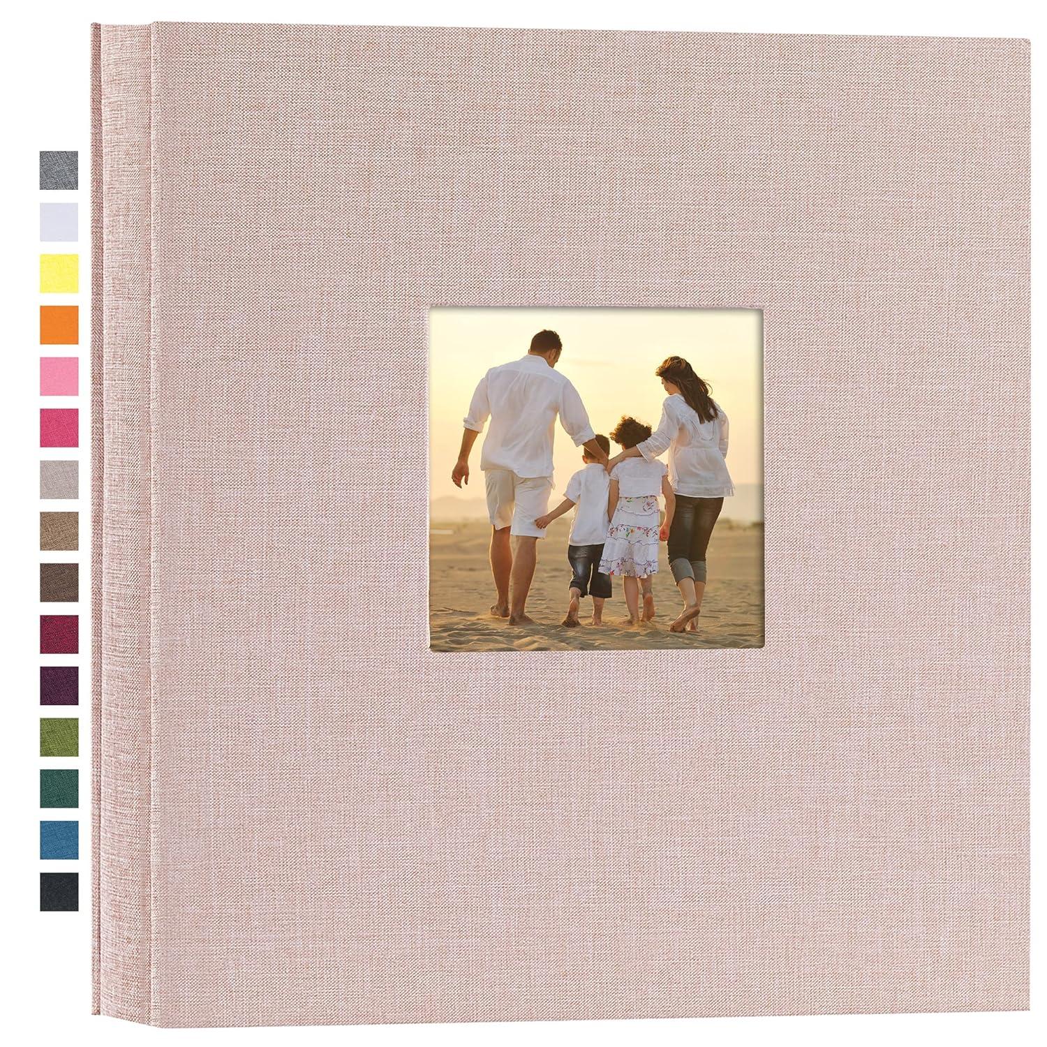 BEACHWATER POOL & SPA, LLC Linen Hardcover Photo Albu 1000 Photos Large Capacity For Family Wedding Anniversary Baby Vacation (Beige, 1000 Pockets)