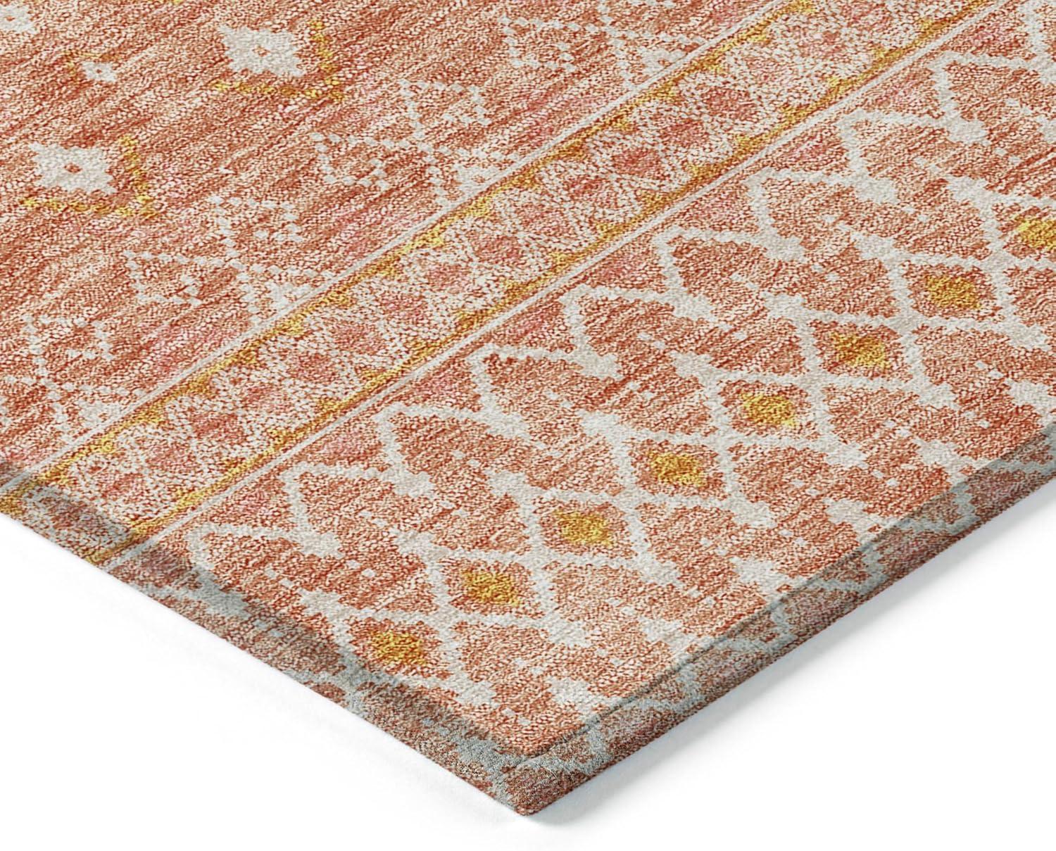 Salmon Flat Woven Synthetic Rectangular Indoor/Outdoor Rug