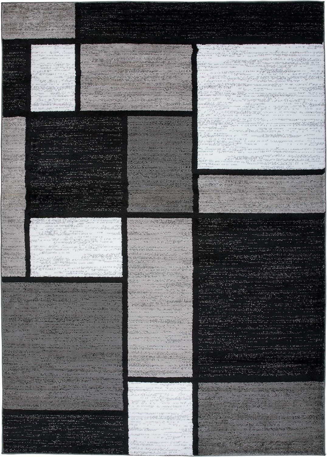 World Rug Gallery Contemporary Modern Boxed Color Block Area Rug