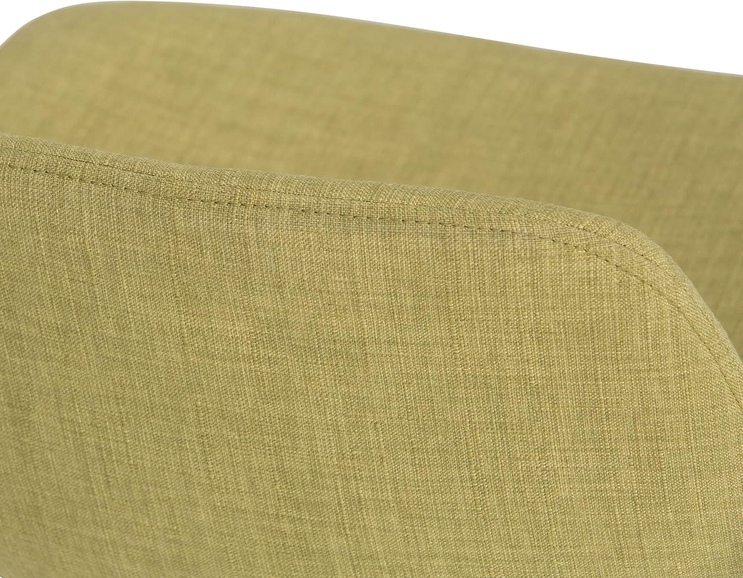 Mid-Century Modern Bentwood Counter Stool in Acid Green Linen Look