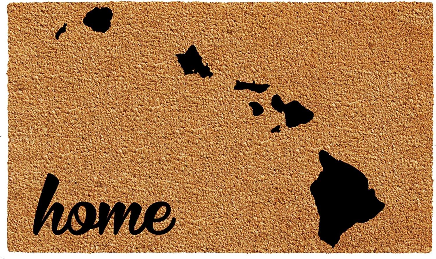 Natural Coir Rectangular 'Hello' Outdoor Doormat 18" x 30"