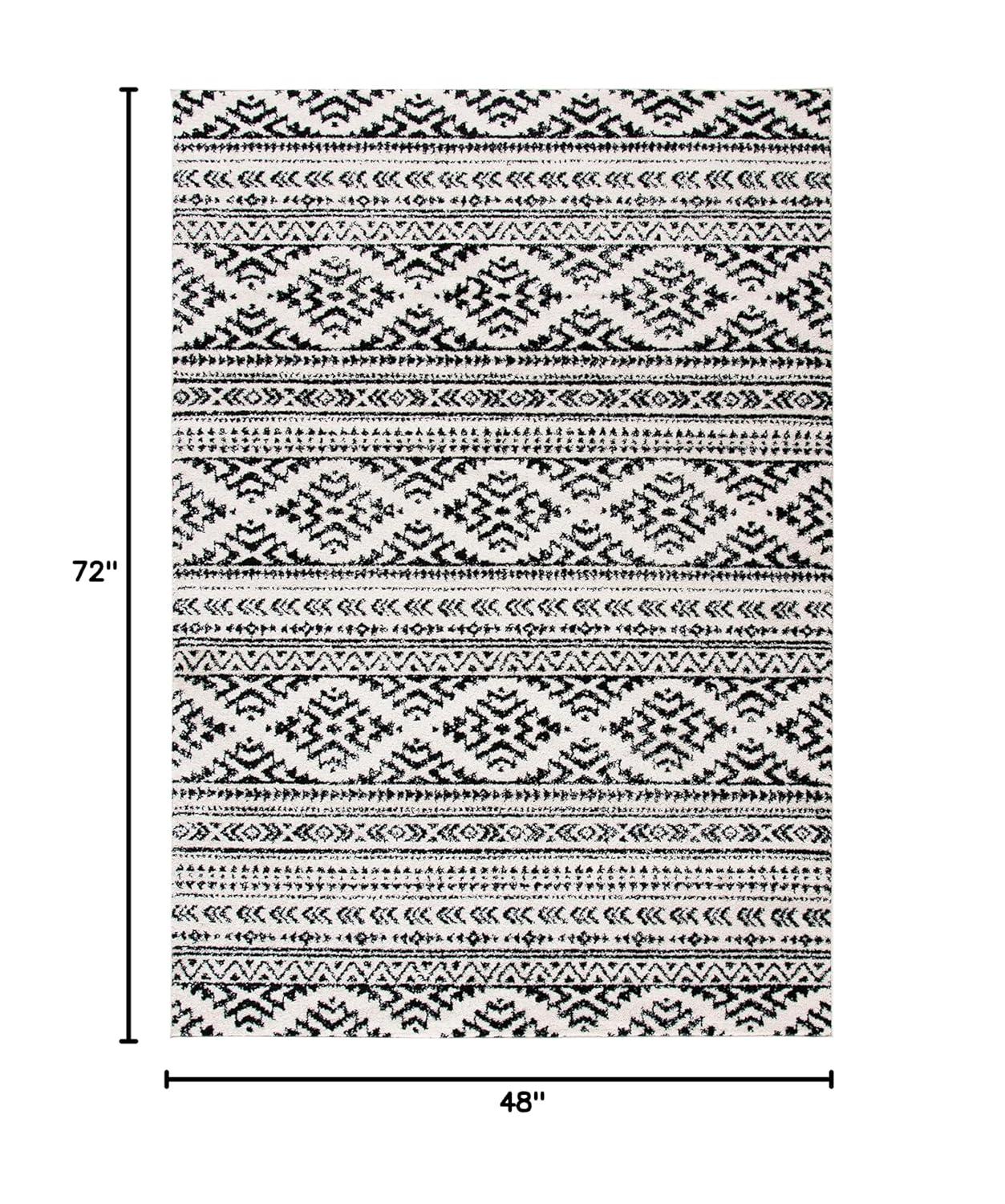 Tulum TUL272 Power Loomed Area Rug - Ivory/Black - 4'x6' - Safavieh.