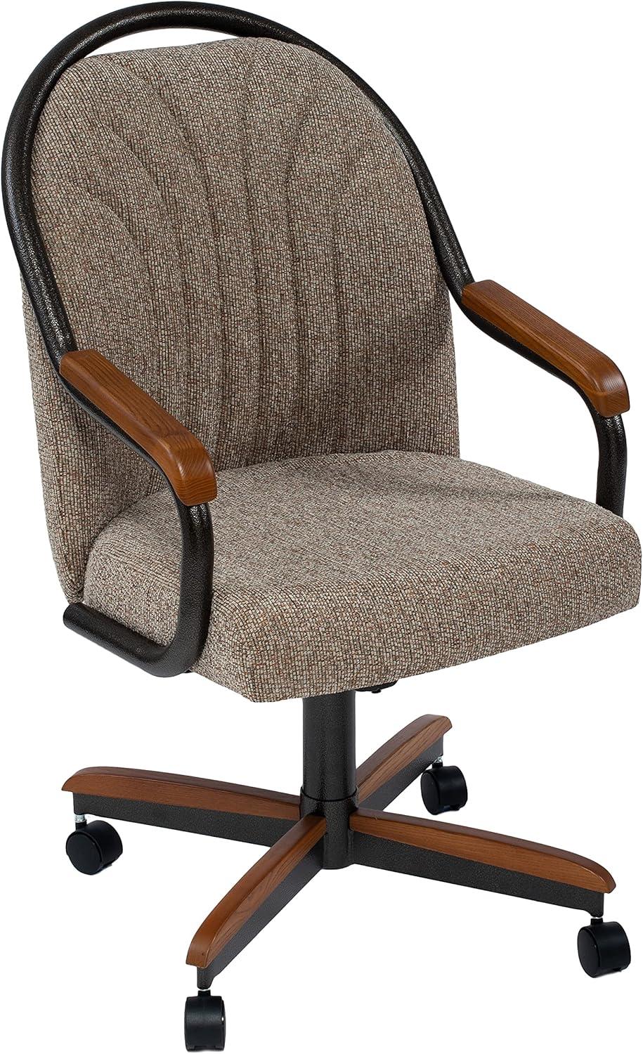 AW Furniture Casual Dining Barell Swivel and Tilt Rolling Dining Chair - 38"Hx221/2"Wx22"D - 38"Hx24"Wx22"D