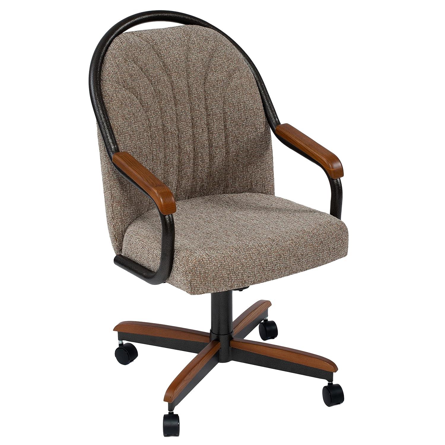 AW Furniture Casual Dining Barell Swivel and Tilt Rolling Dining Chair - 38"Hx221/2"Wx22"D - 38"Hx24"Wx22"D