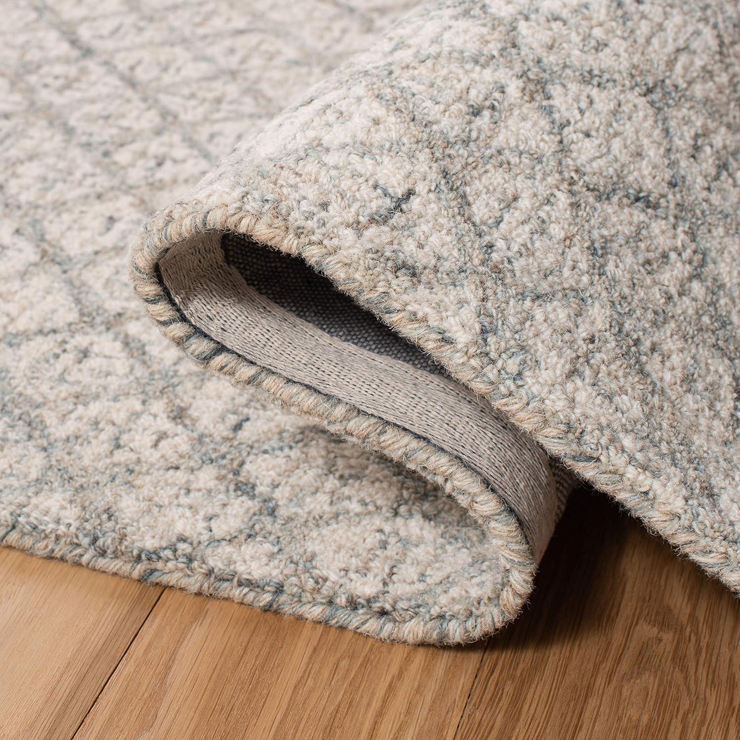 SAFAVIEH Abstract Ryder Abstract Wool Area Rug, Ivory/Grey, 8' x 8' Square
