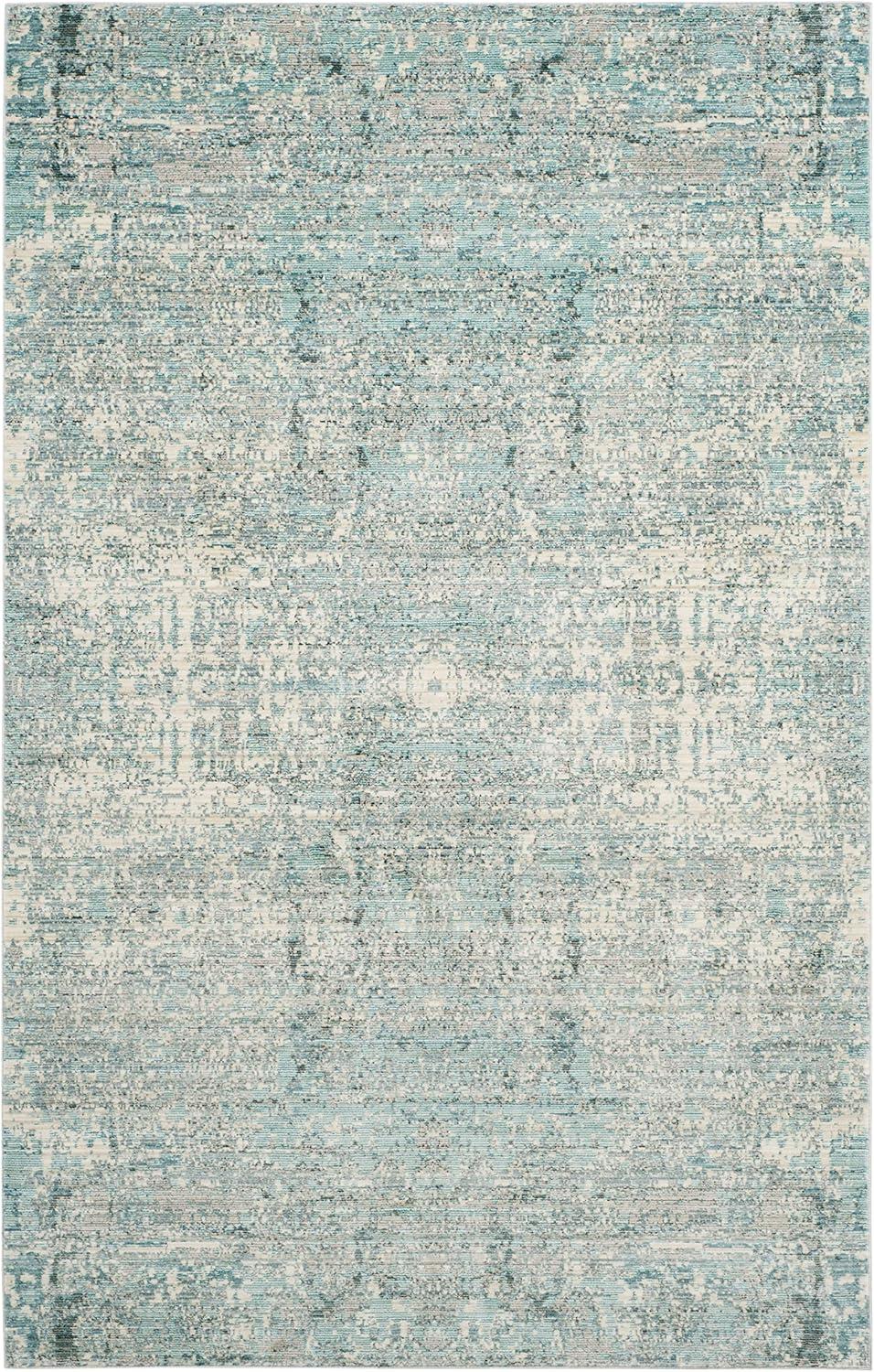 Mystique MYS971 Power Loomed Area Rug Teal / Multi 4' X 6' - Safavieh.