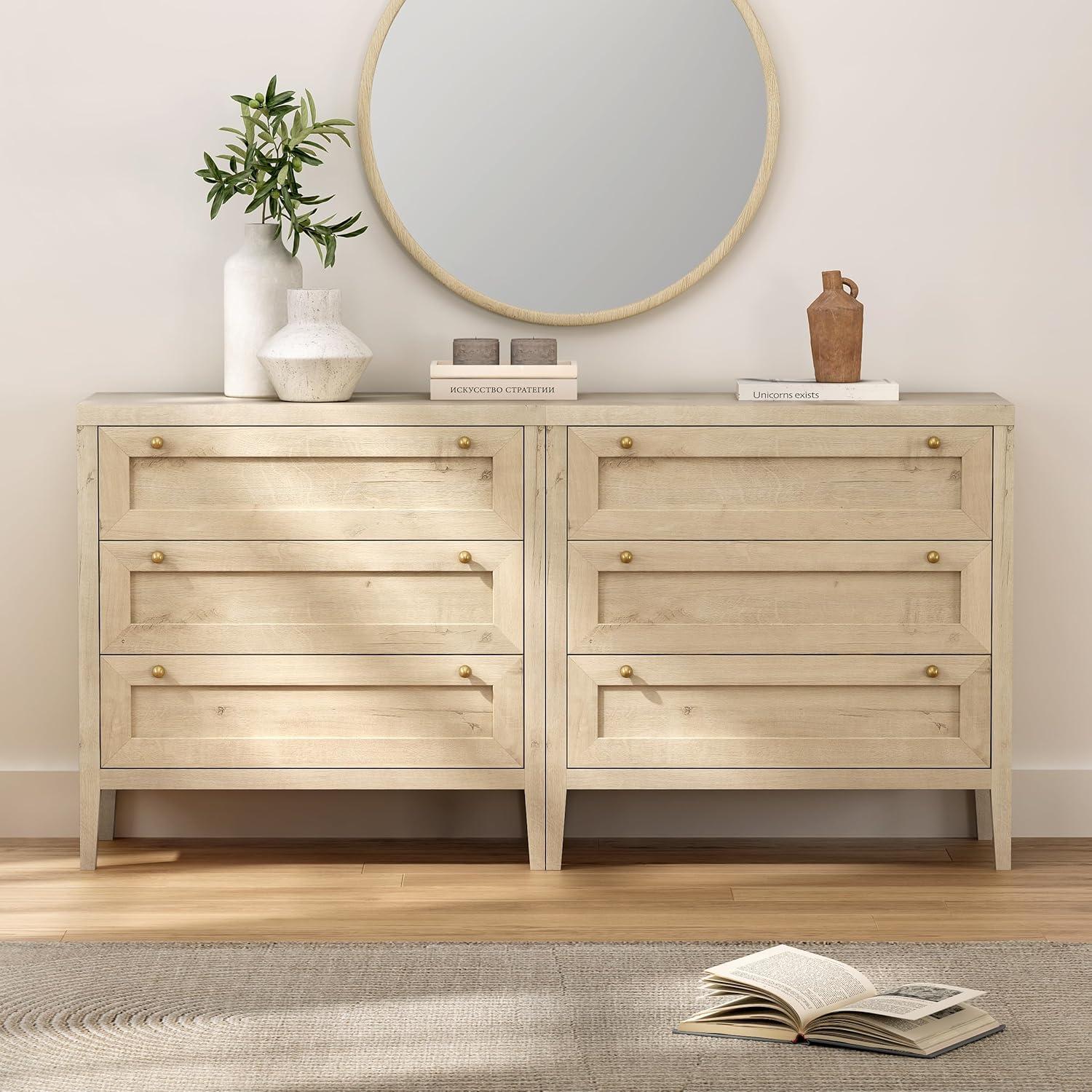 Bay Isle Home™ 3 Drawer Dresser,Wide Chest Of Drawers (Set of 2)