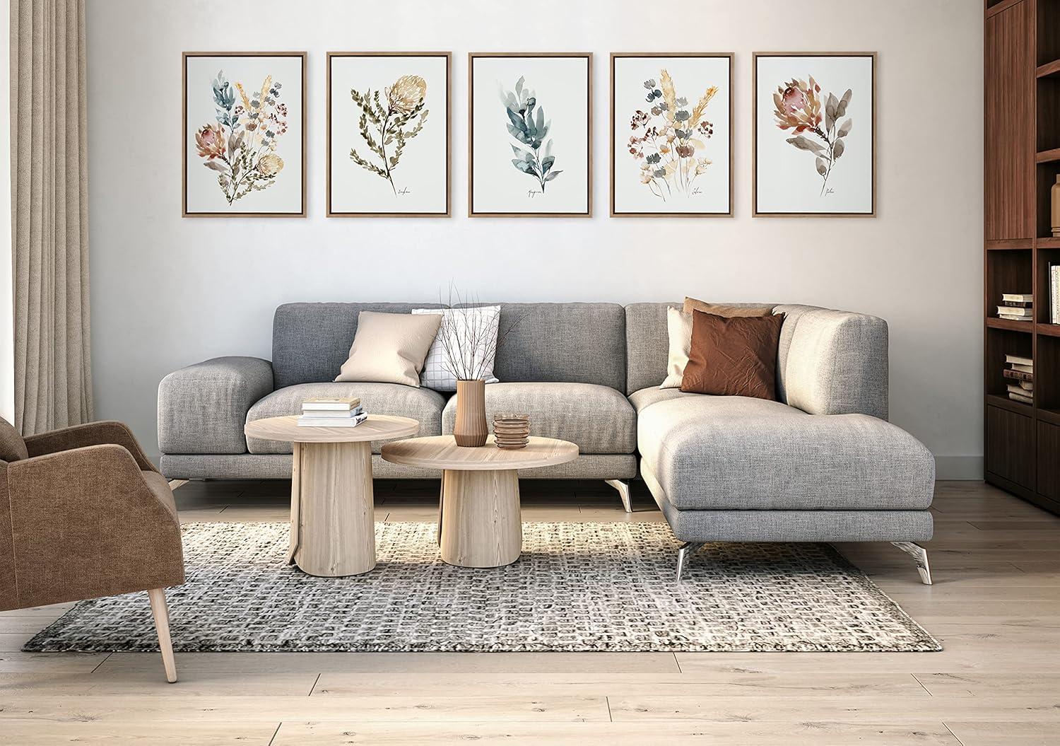 18" x 24" Sylvie Wild King Protea Framed Canvas by Sara Berrenson Gold - Kate & Laurel All Things Decor: Vertical Botanical Digital Art