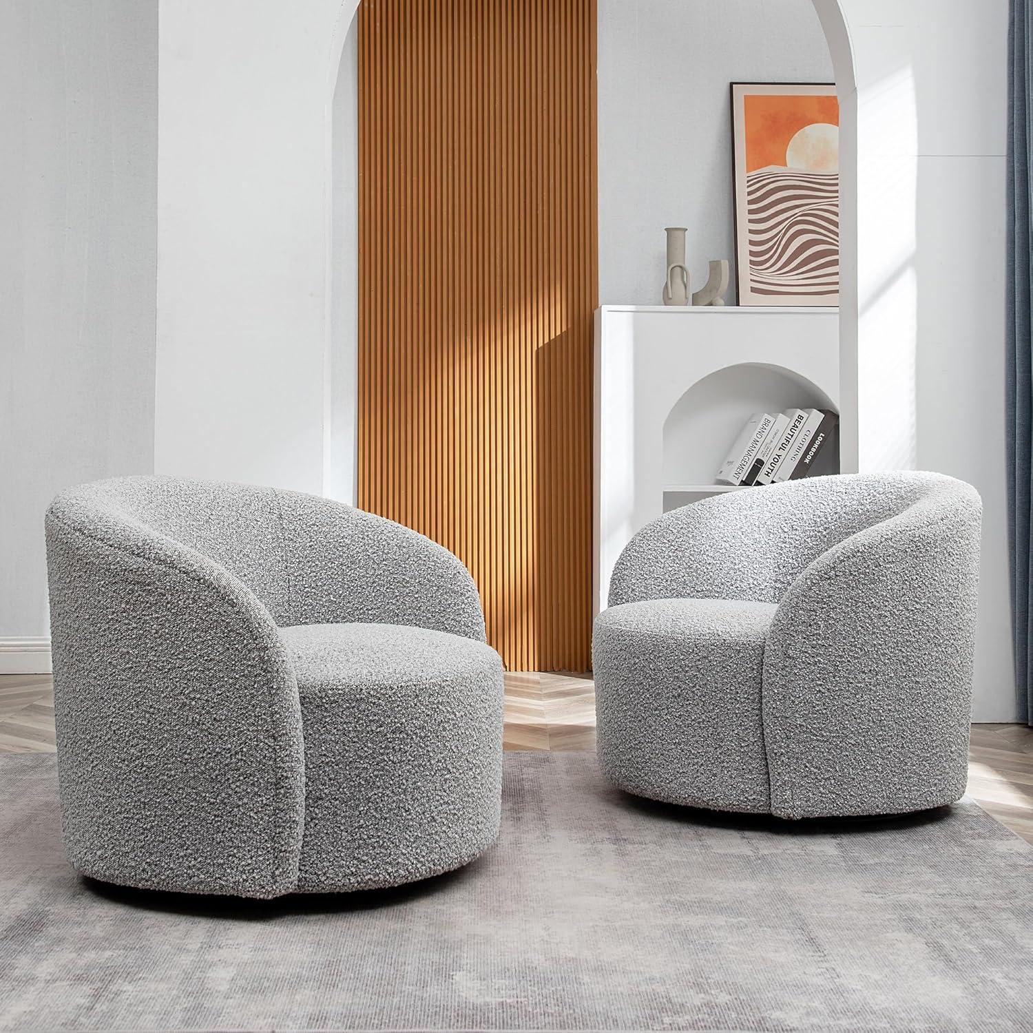 Cerutti 34" Upholstered Swivel Barrel Chair