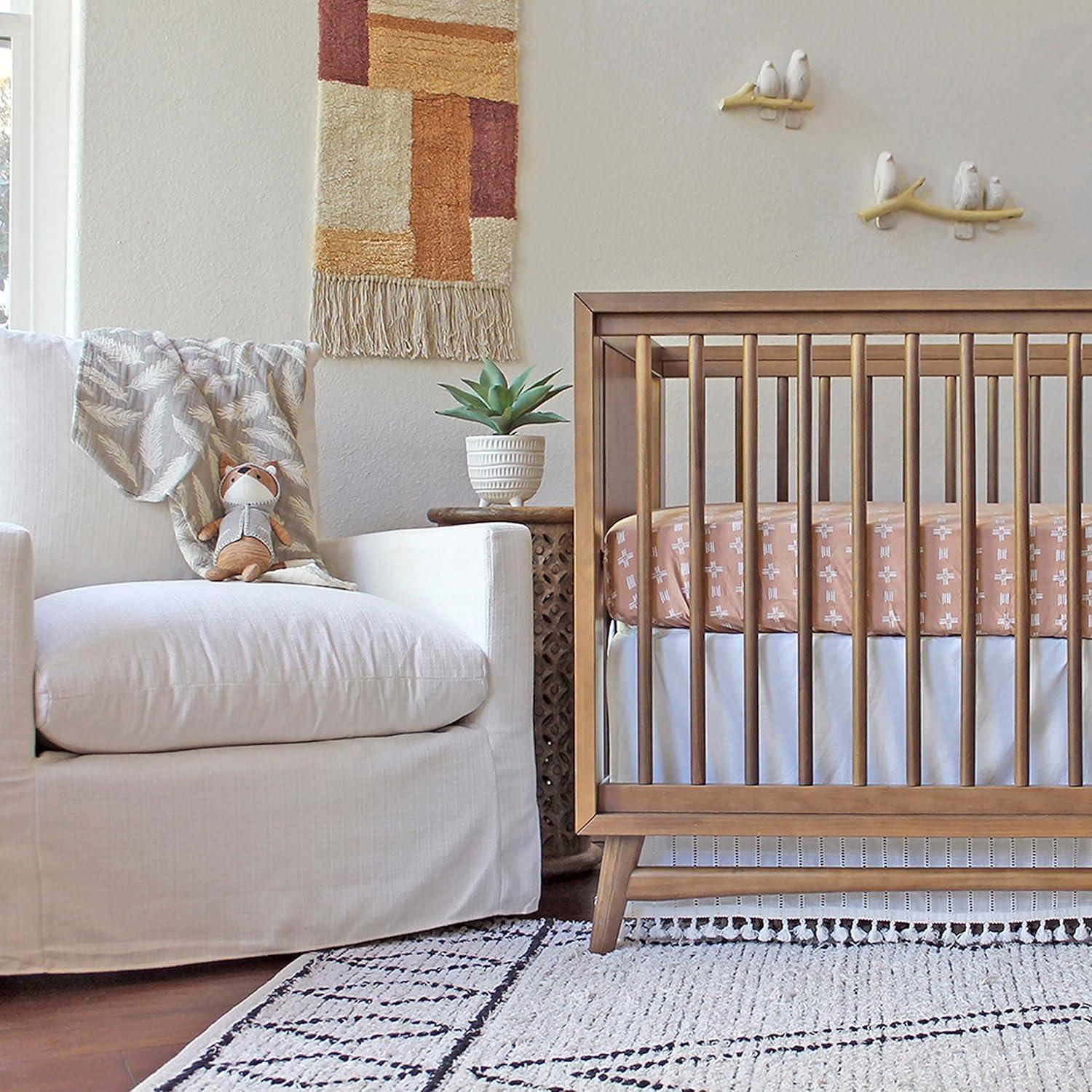 Handmade Beige and Brown Cotton Wall Hanging with Wooden Dowel