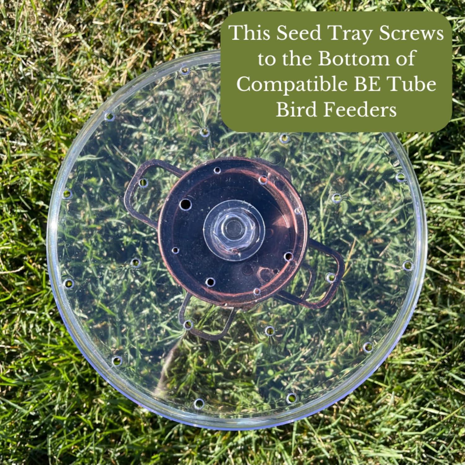 Clear Acrylic Surface Mount Bird Seed Tray with Drainage Holes