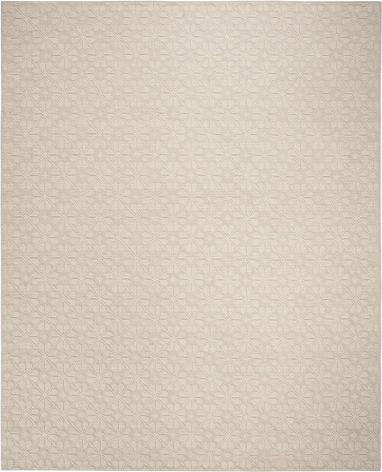 Ivory Floral Elegance 6'x9' Hand-Knotted Wool Area Rug