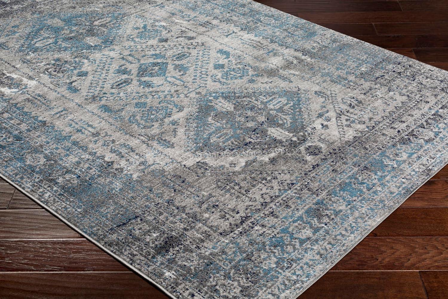 Livabliss Monte Carlo Medallion Area Rug, Blue/Gray, 5' x 7'